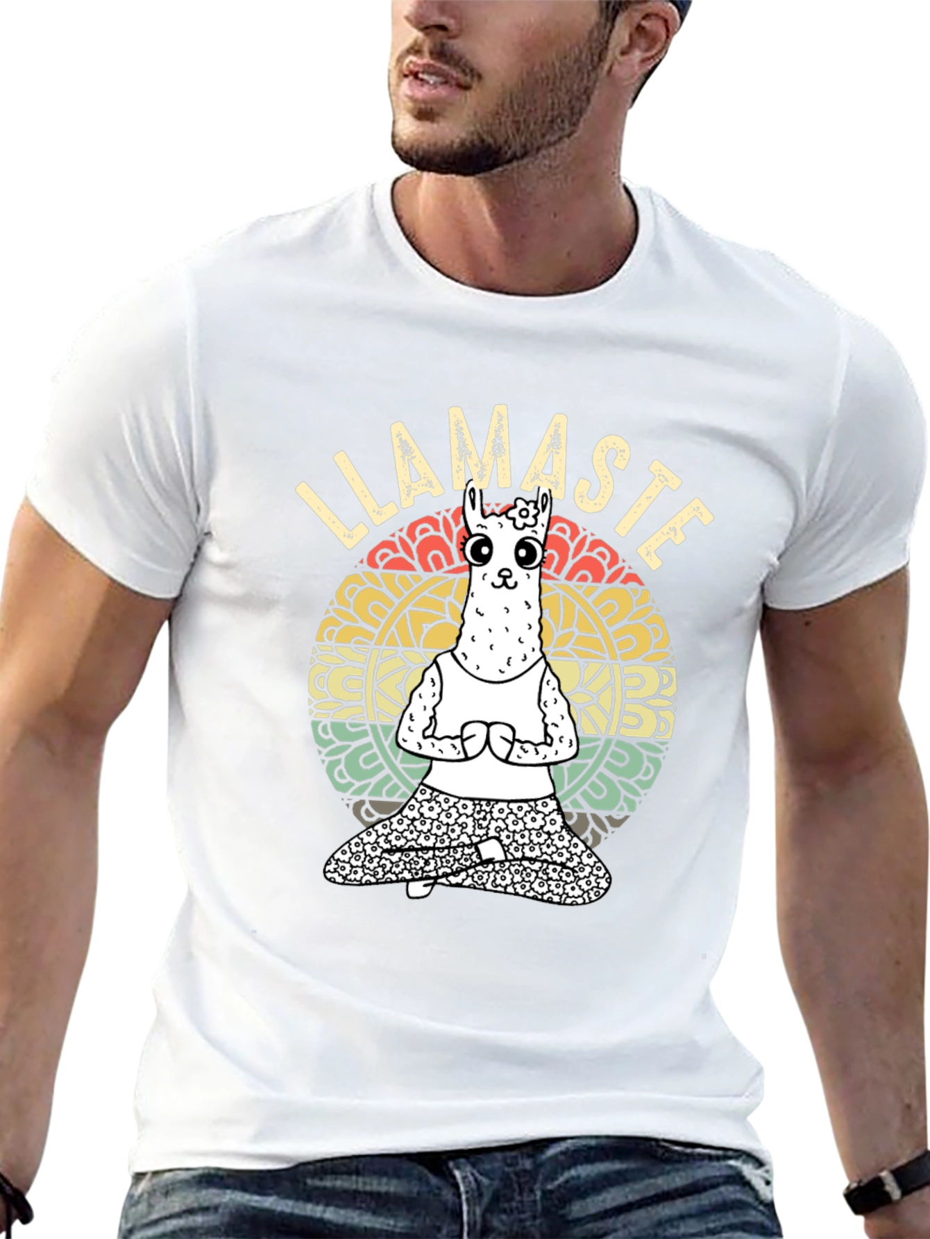 Llamaste Yoga T-Shirt - Funny Llama Meditating Tee