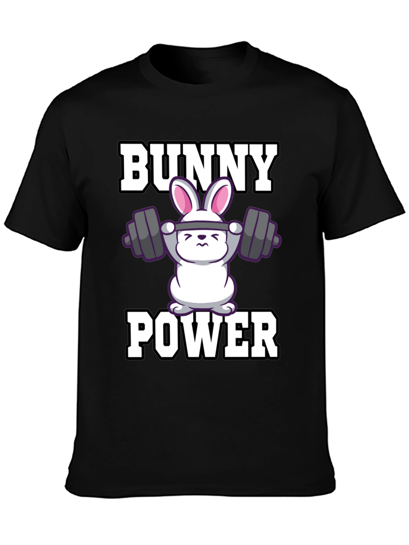 Bunny Power T-Shirt - Weightlifting Rabbit Design