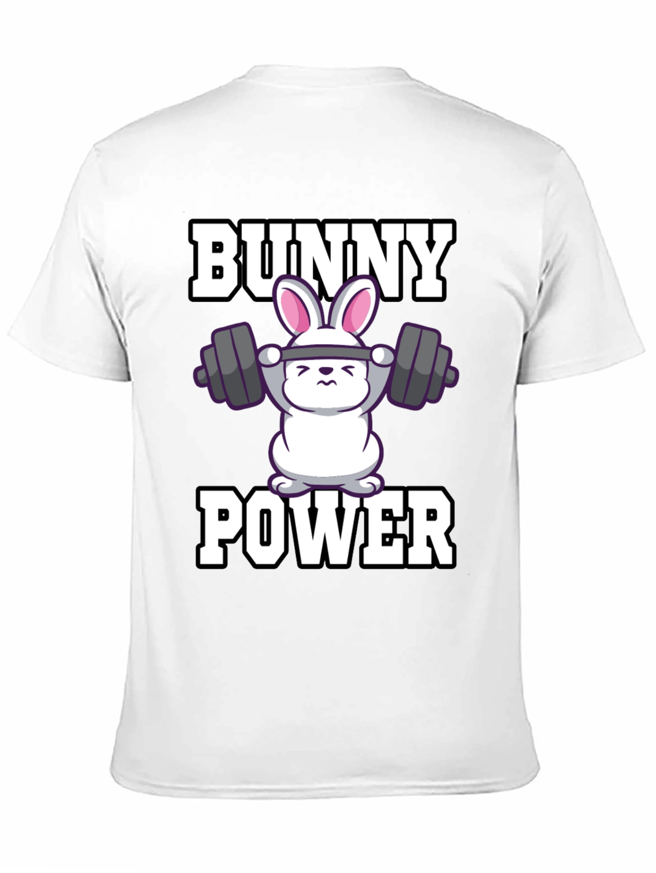 Bunny Power T-Shirt - Weightlifting Rabbit Design