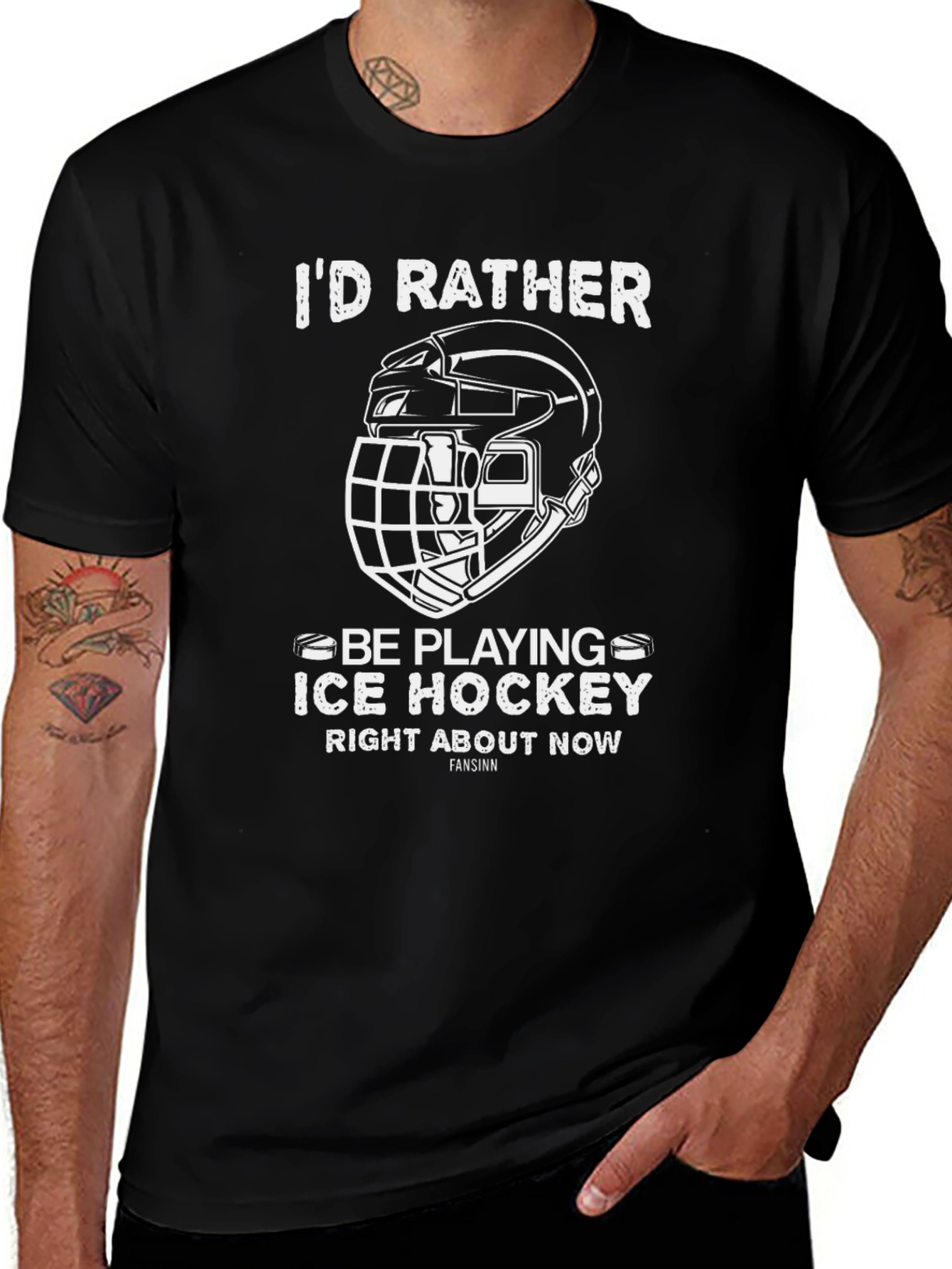 Ice Hockey T-Shirt - Id Rather Be Playing