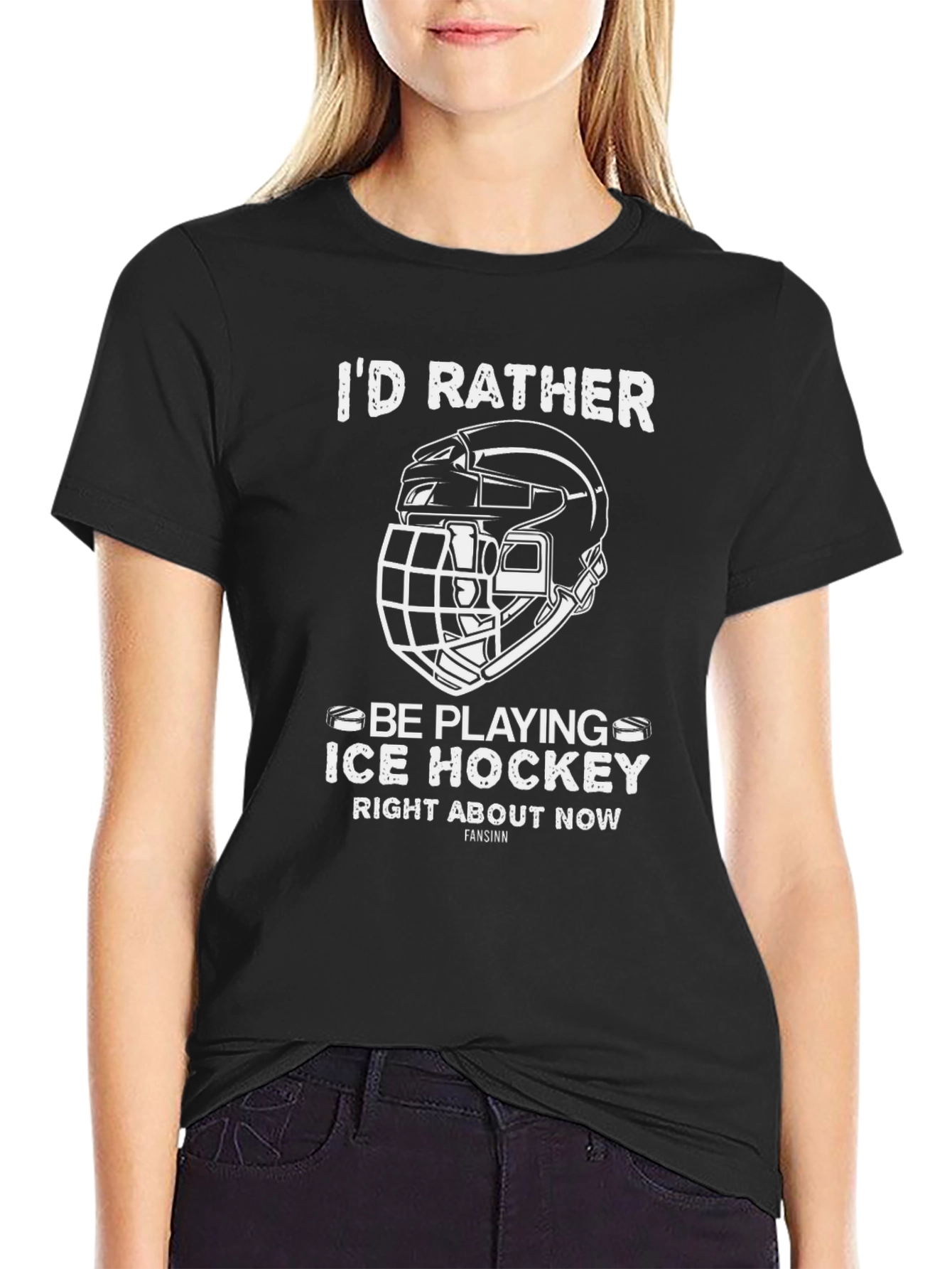 Ice Hockey T-Shirt - Id Rather Be Playing