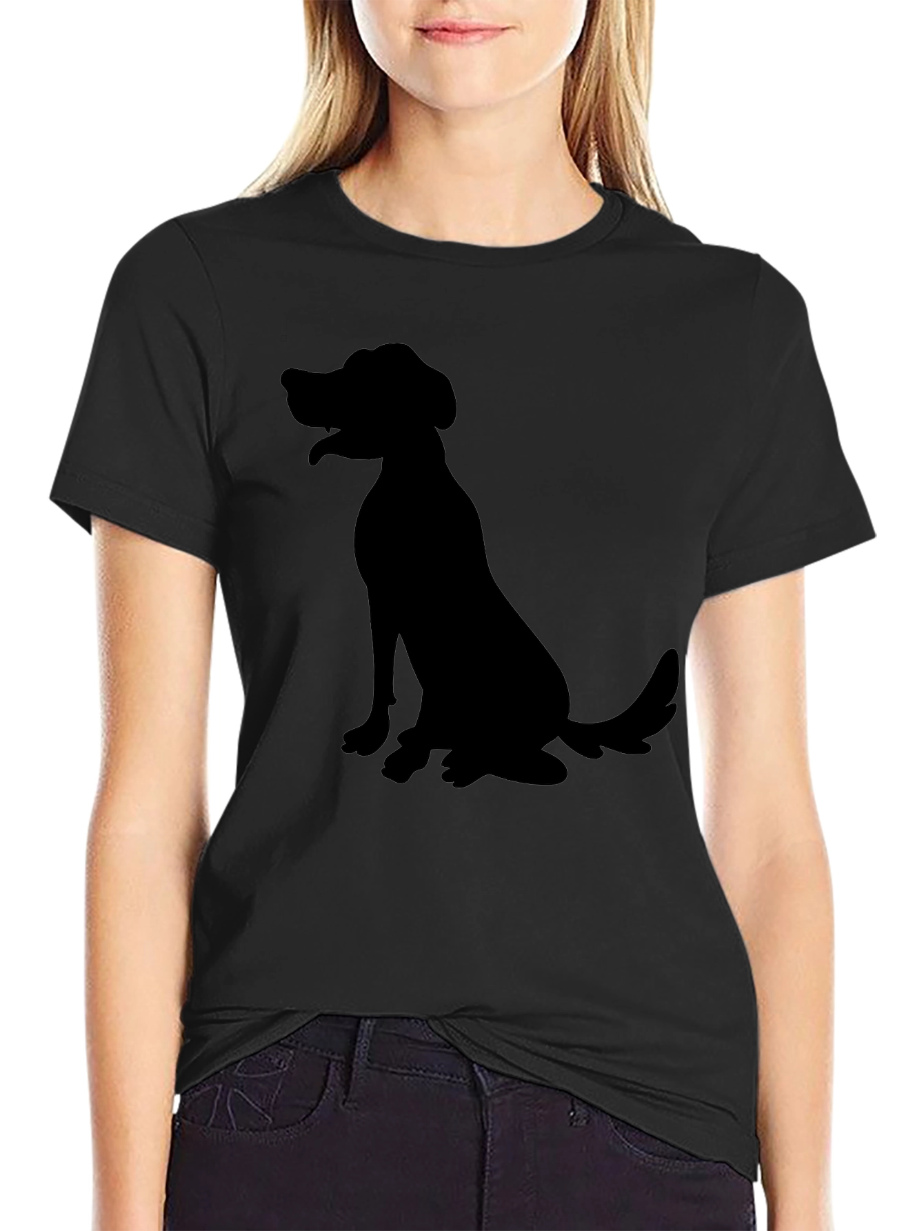 Dog Silhouette Black T-Shirt