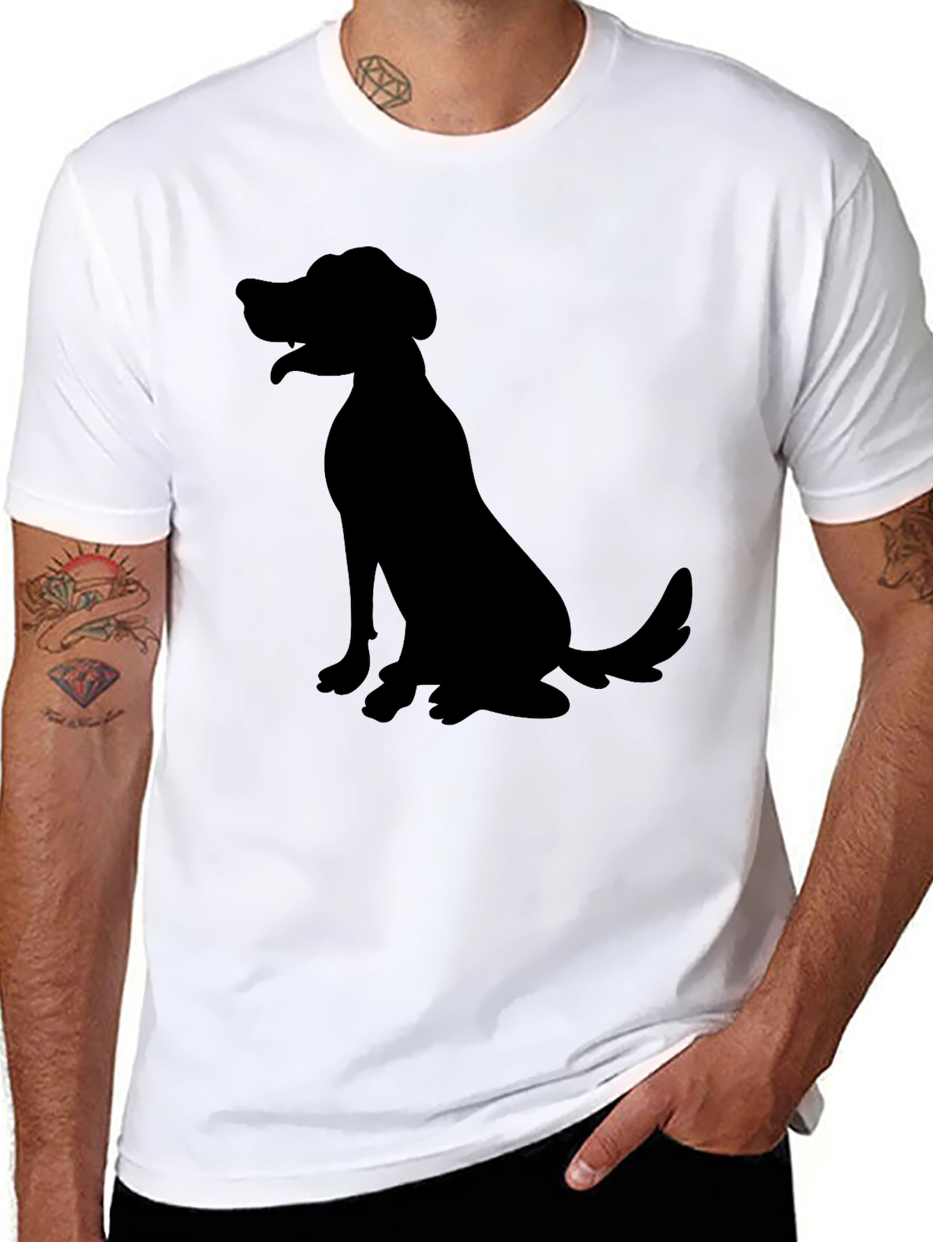 Dog Silhouette Black T-Shirt