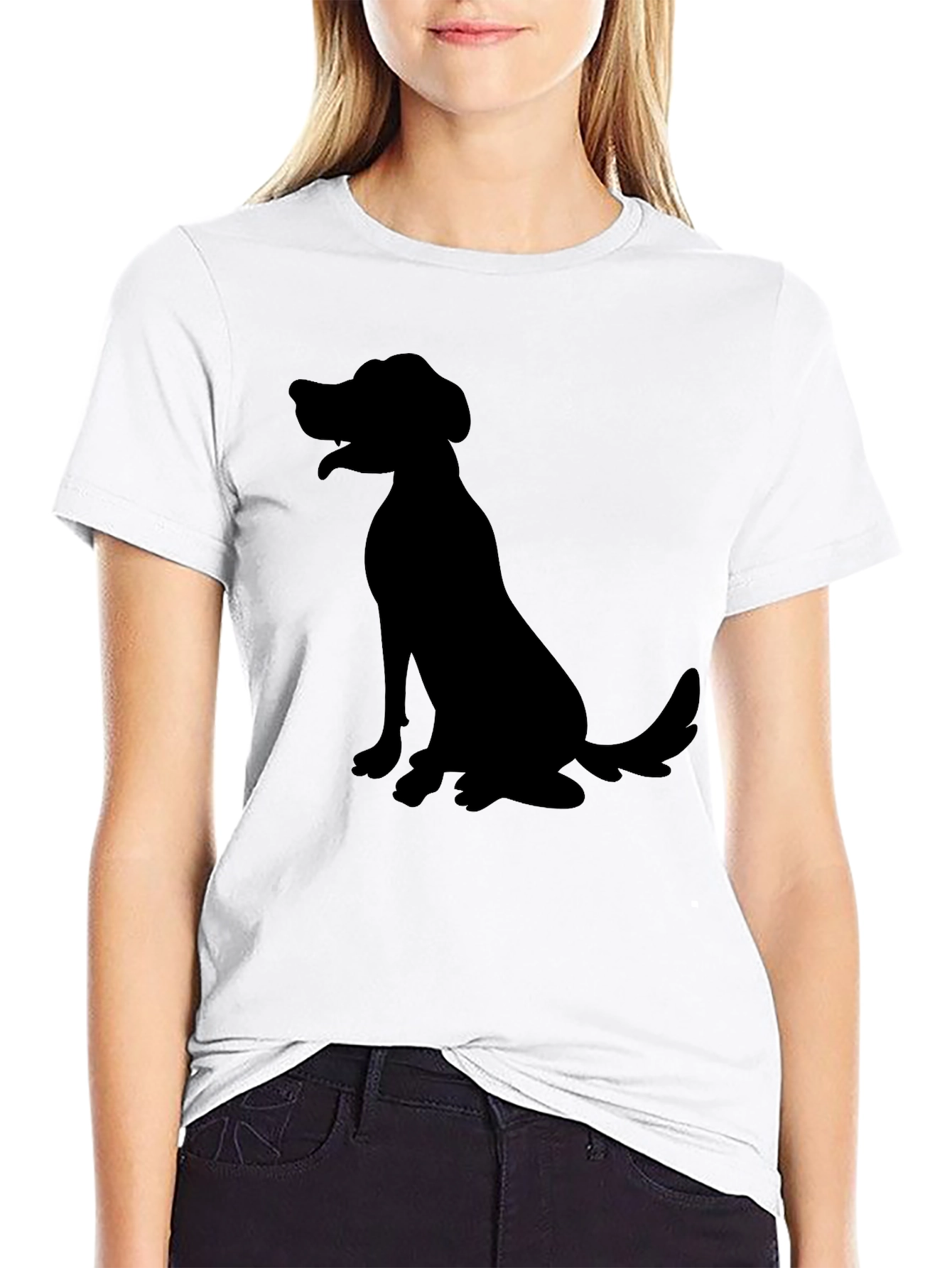 Dog Silhouette Black T-Shirt