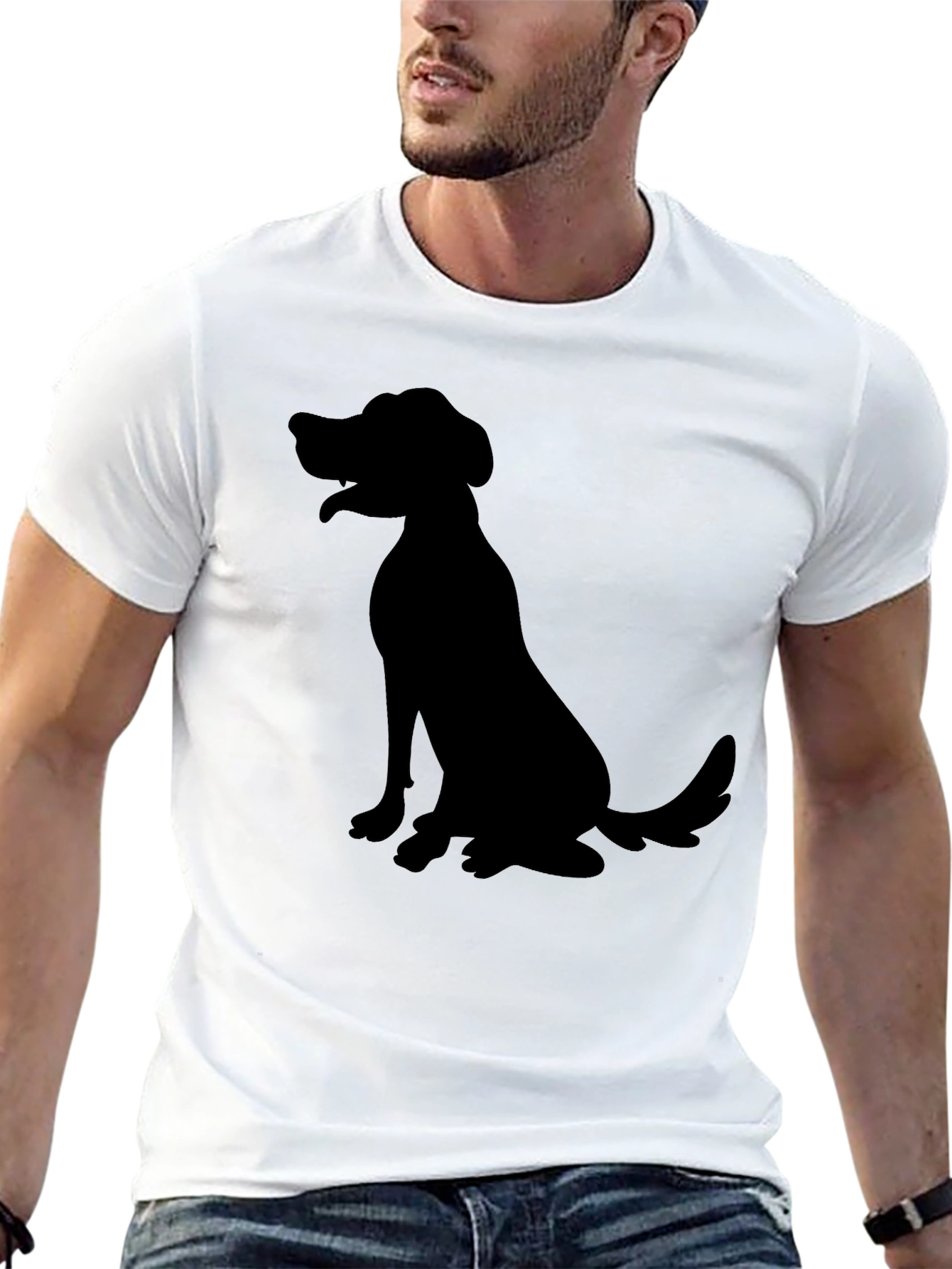 Dog Silhouette Black T-Shirt