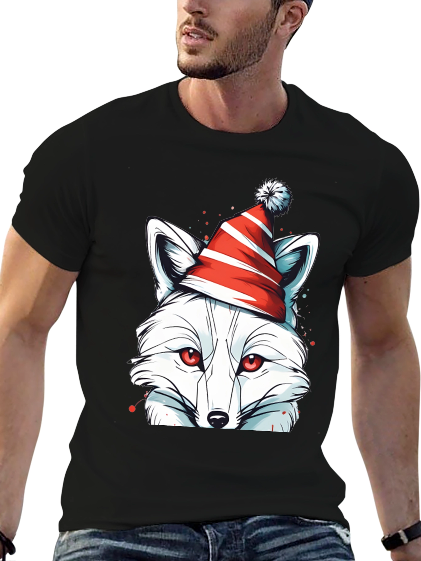 Festive Fox Tee - Holiday Graphic Shirt