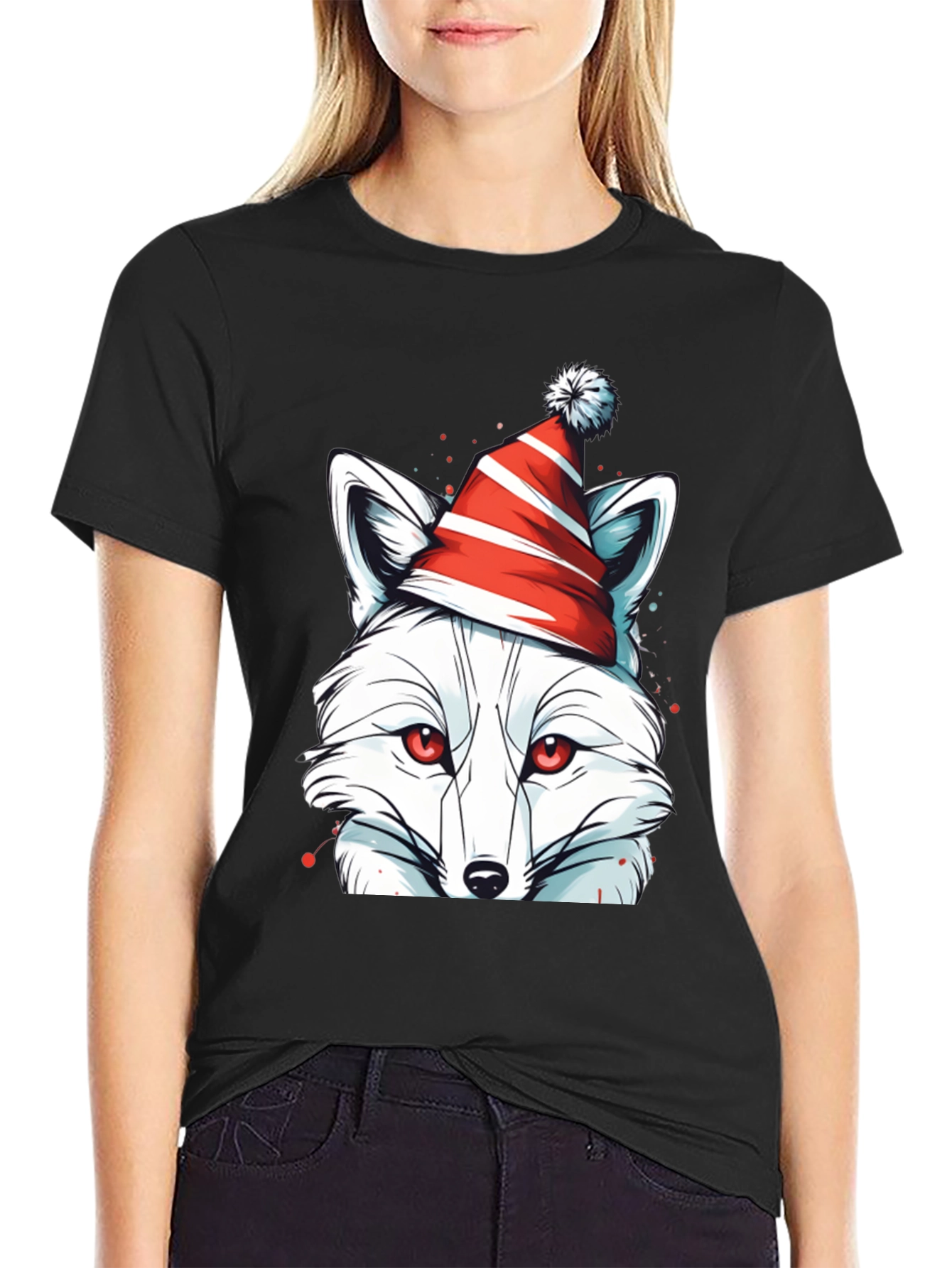 Festive Fox Tee - Holiday Graphic Shirt