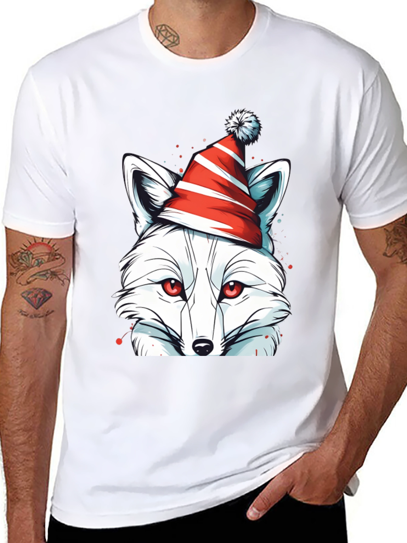 Festive Fox Tee - Holiday Graphic Shirt