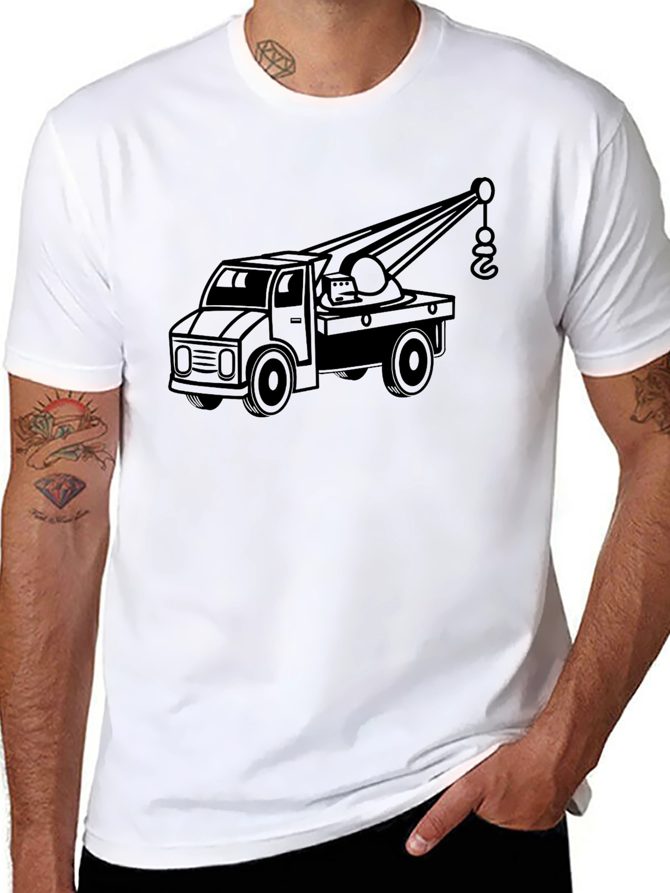 Tow Truck Graphic Tee - Classic Black