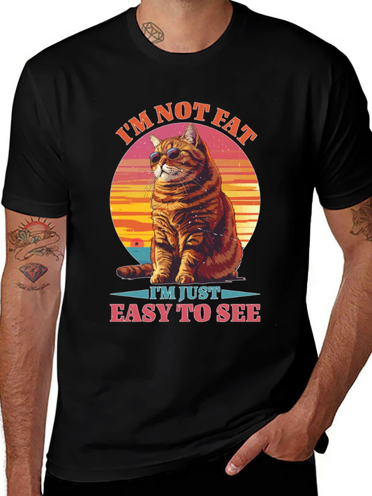 Im Not Fat Easy to See Cat Graphic Tee