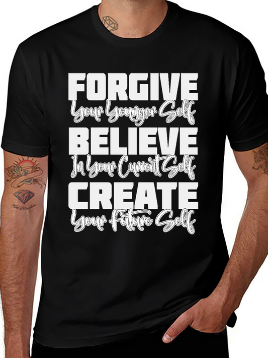 Forgive Believe Create Graphic Tee - Black