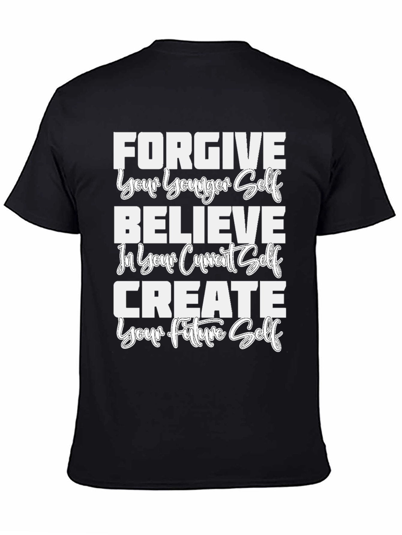 Forgive Believe Create Graphic Tee - Black