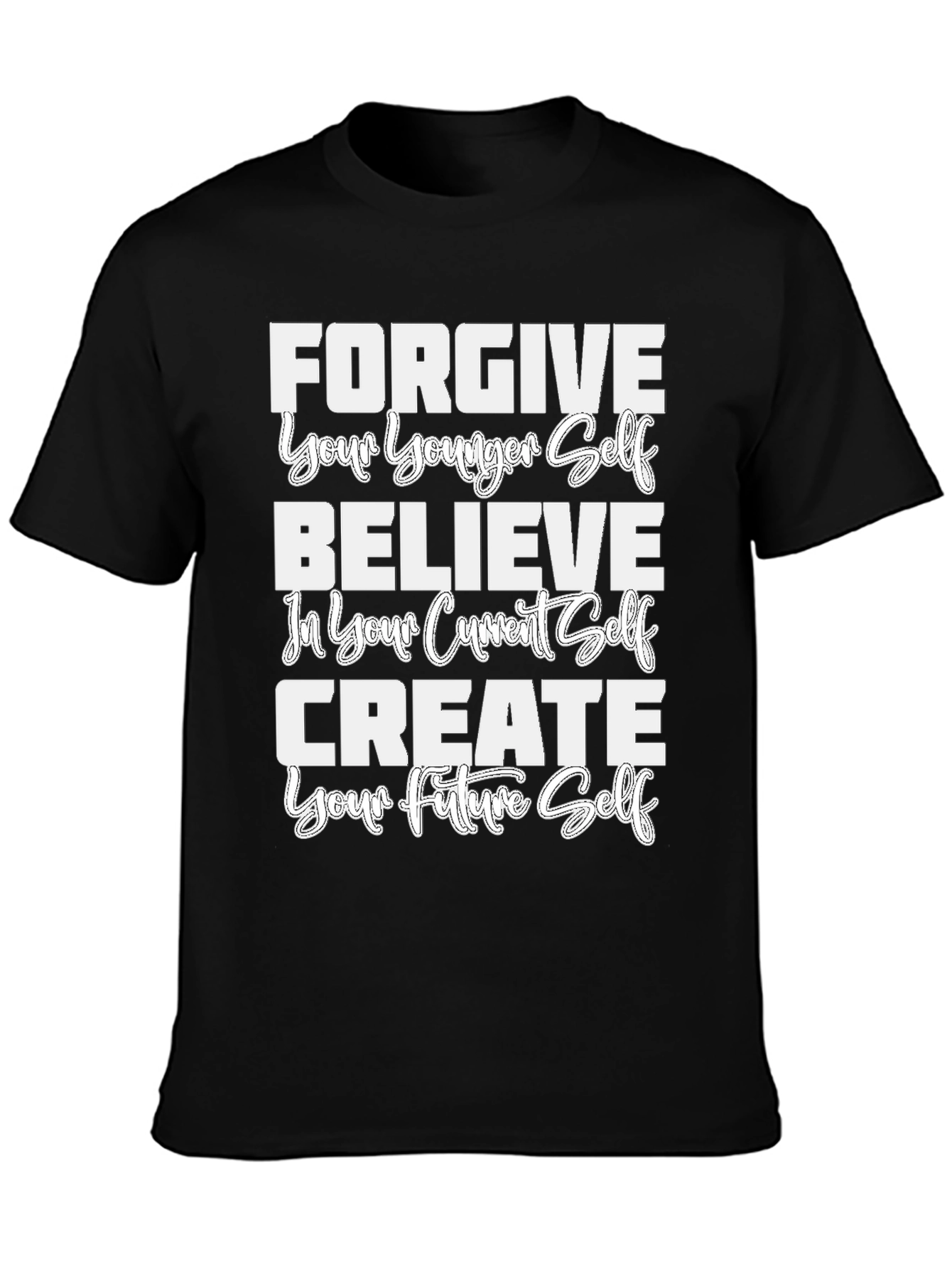 Forgive Believe Create Graphic Tee - Black
