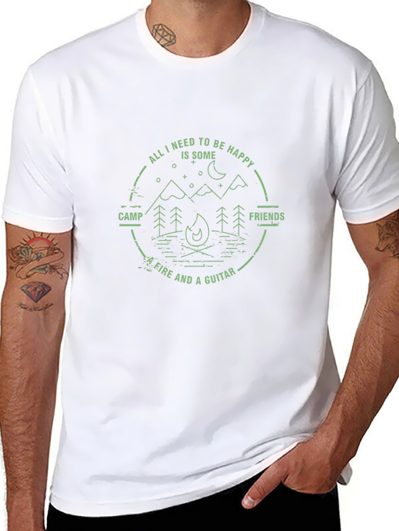 Campfire & Guitar T-Shirt - Adventure Tee