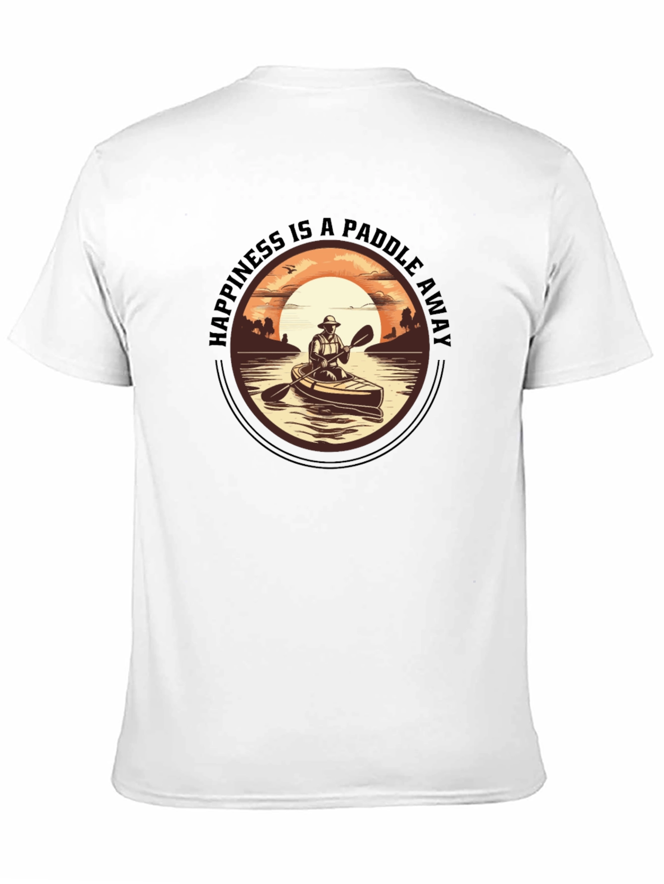 Happiness is a Paddle Away Black T-Shirt