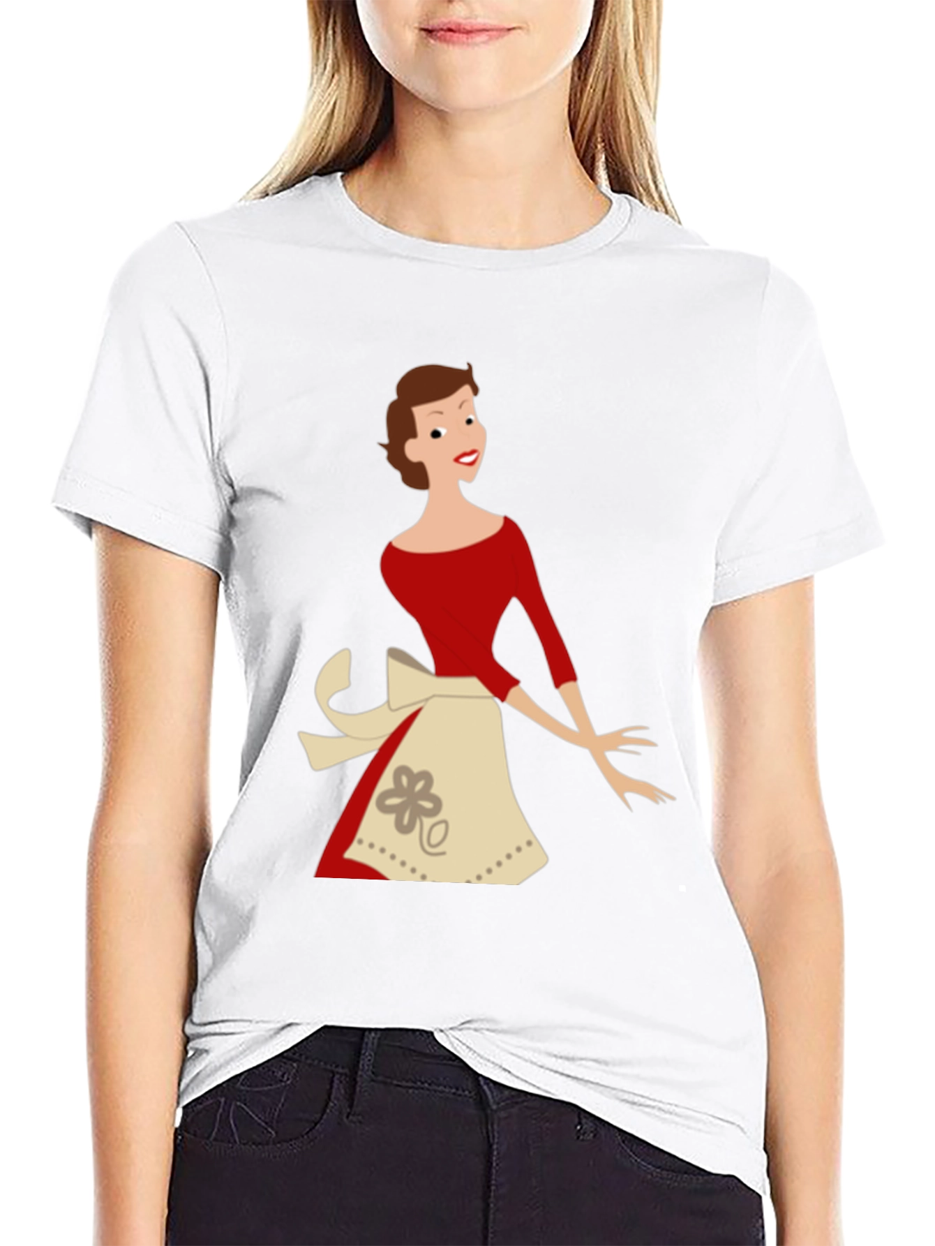 Retro Housewife T-Shirt - Black