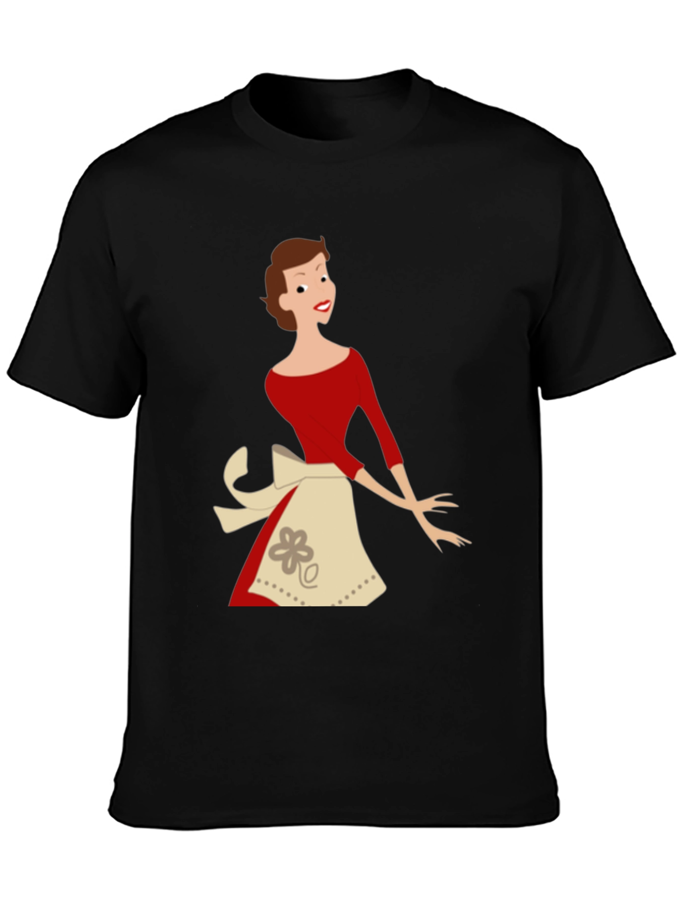 Retro Housewife T-Shirt - Black