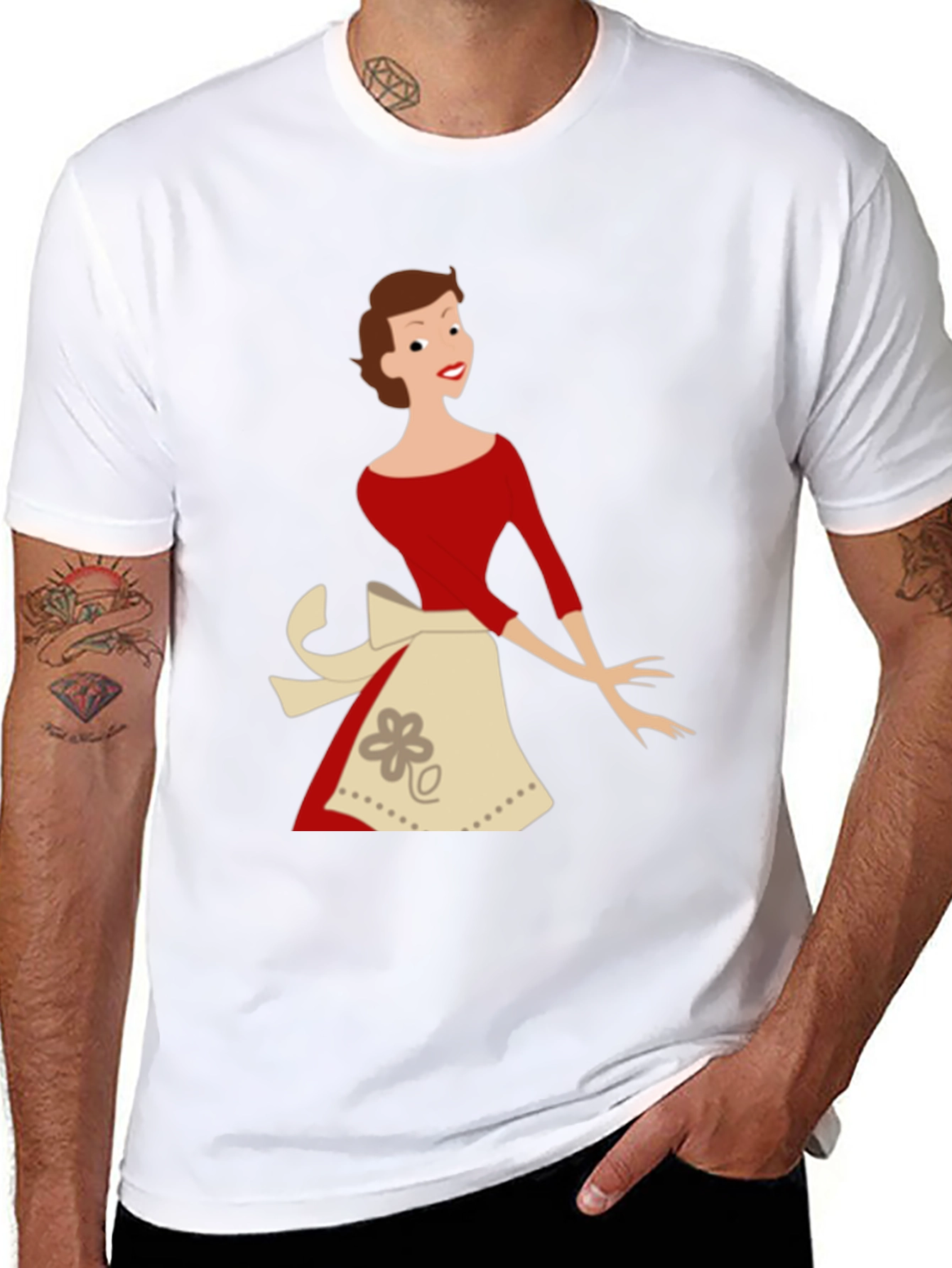 Retro Housewife T-Shirt - Black