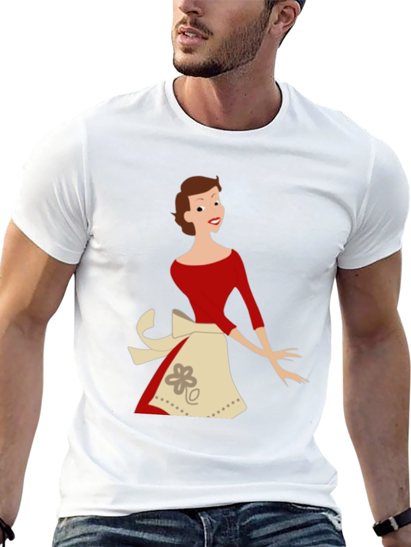 Retro Housewife T-Shirt - Black