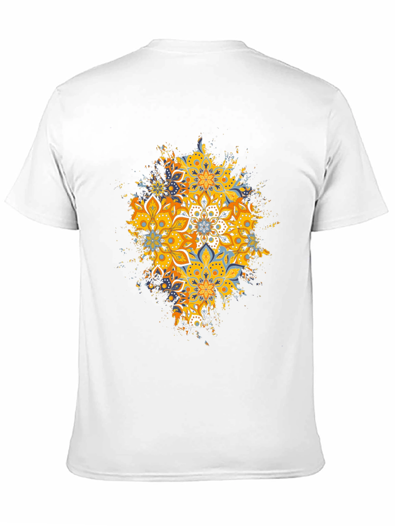 Mandala Splash Graphic Tee - Black Cotton T-Shirt