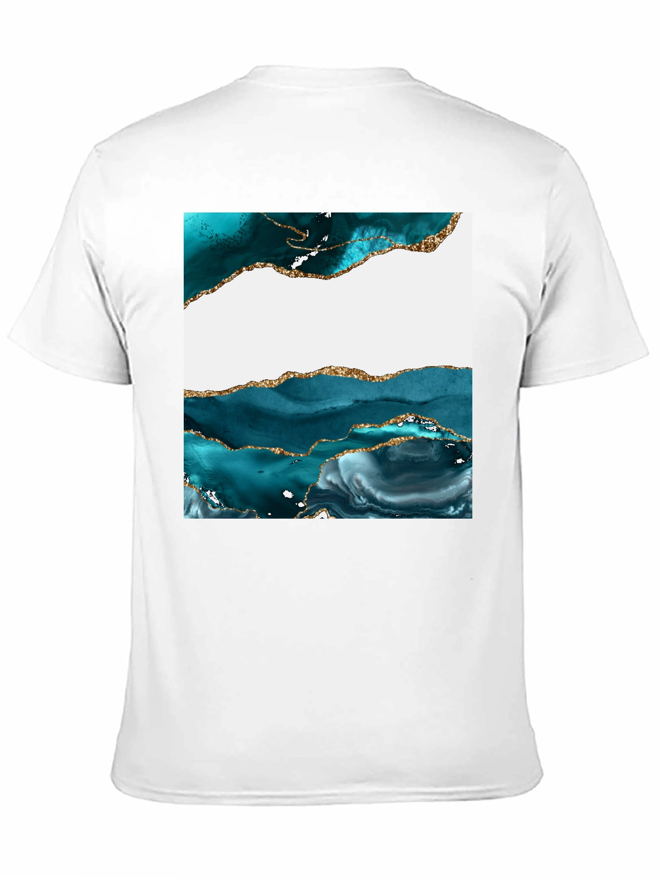 Abstract Teal & Gold Art T-Shirt