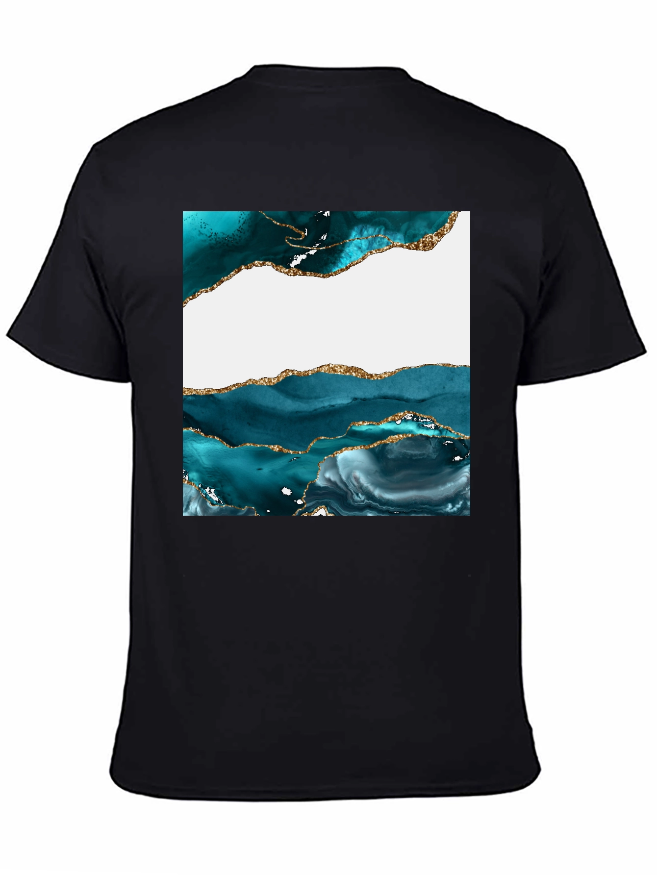 Abstract Teal & Gold Art T-Shirt