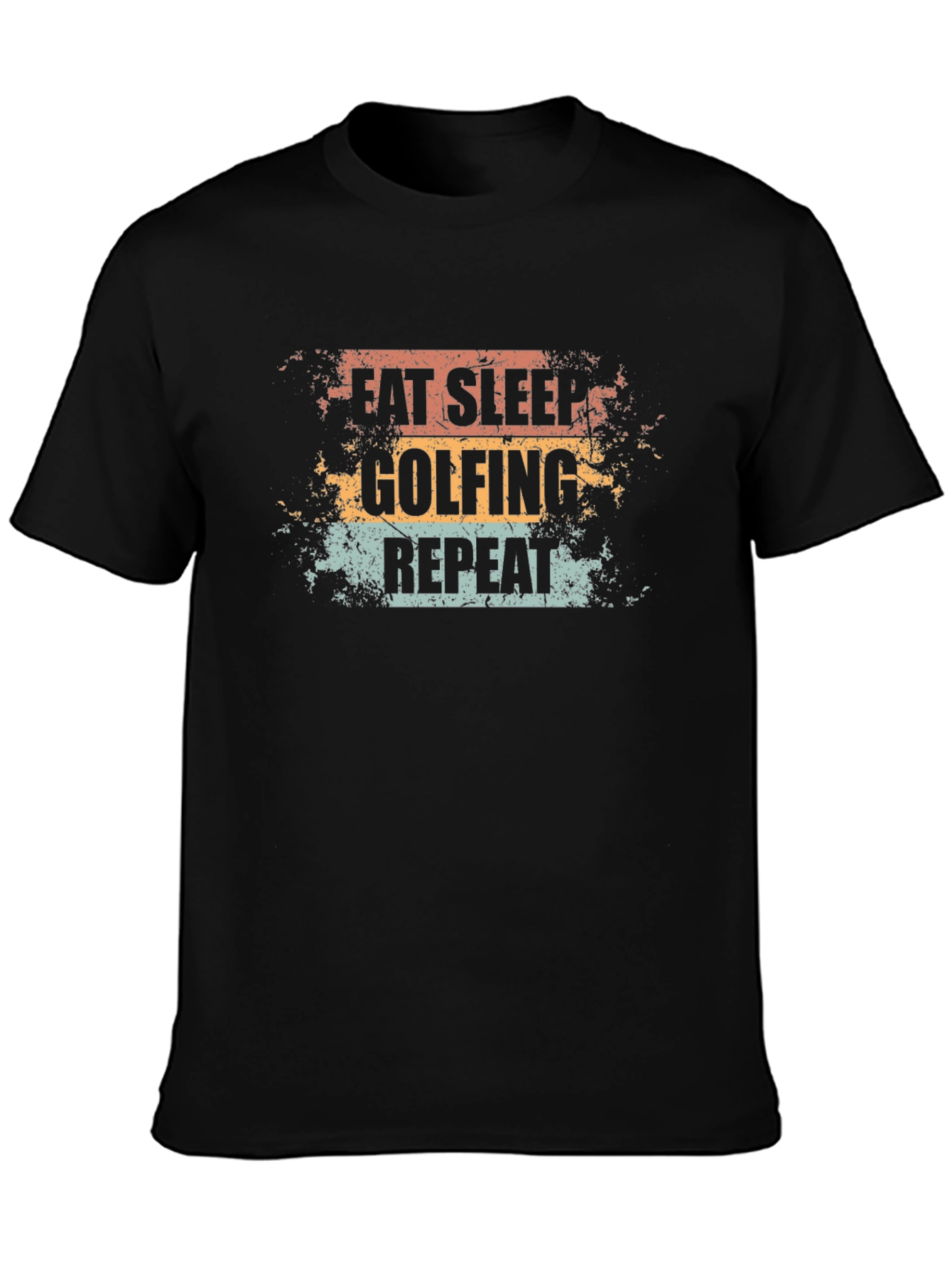 Eat Sleep Golfing Repeat Mens Black T-Shirt
