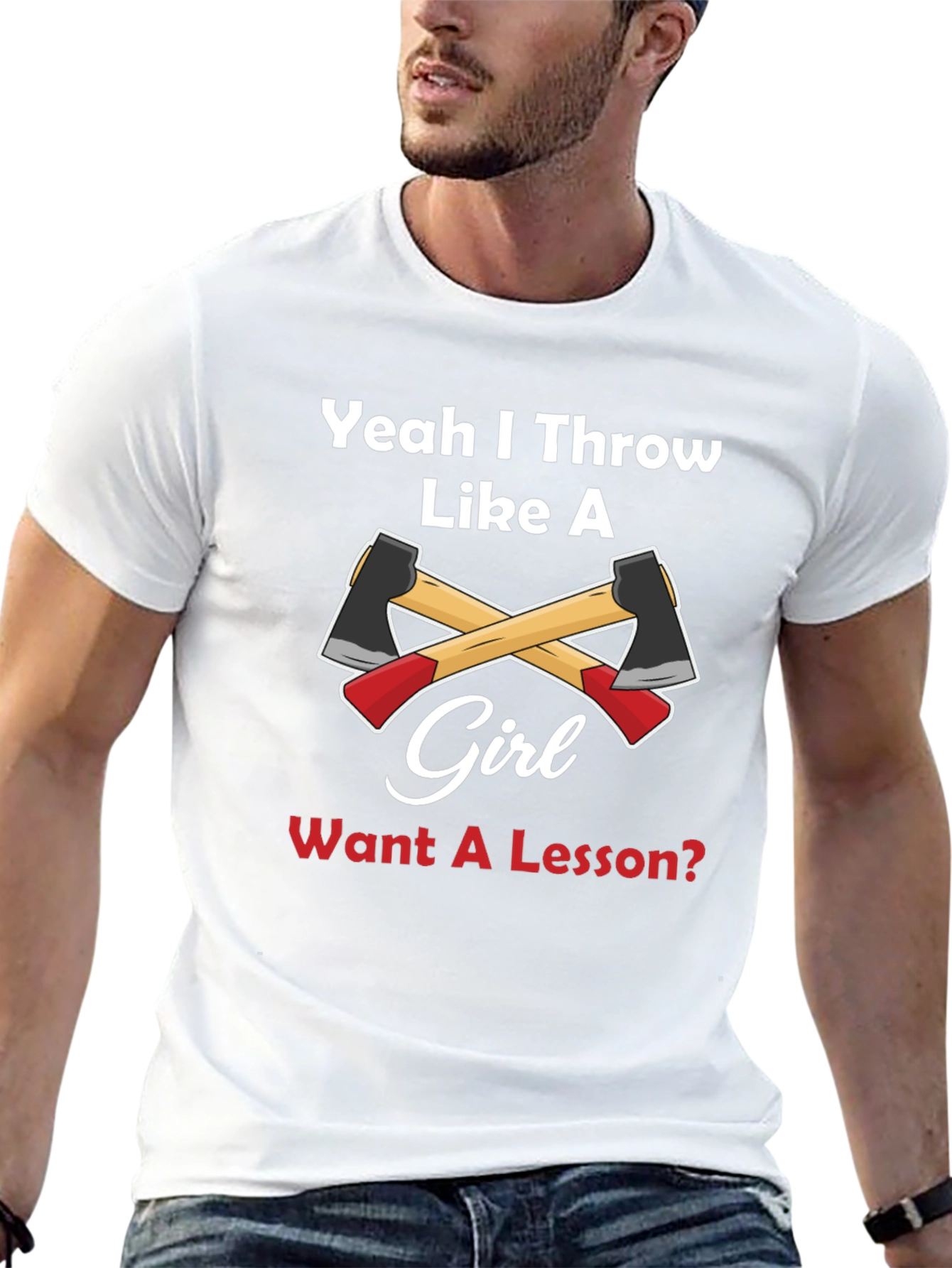 Yeah I Throw Like A Girl Axe Throwing T-Shirt