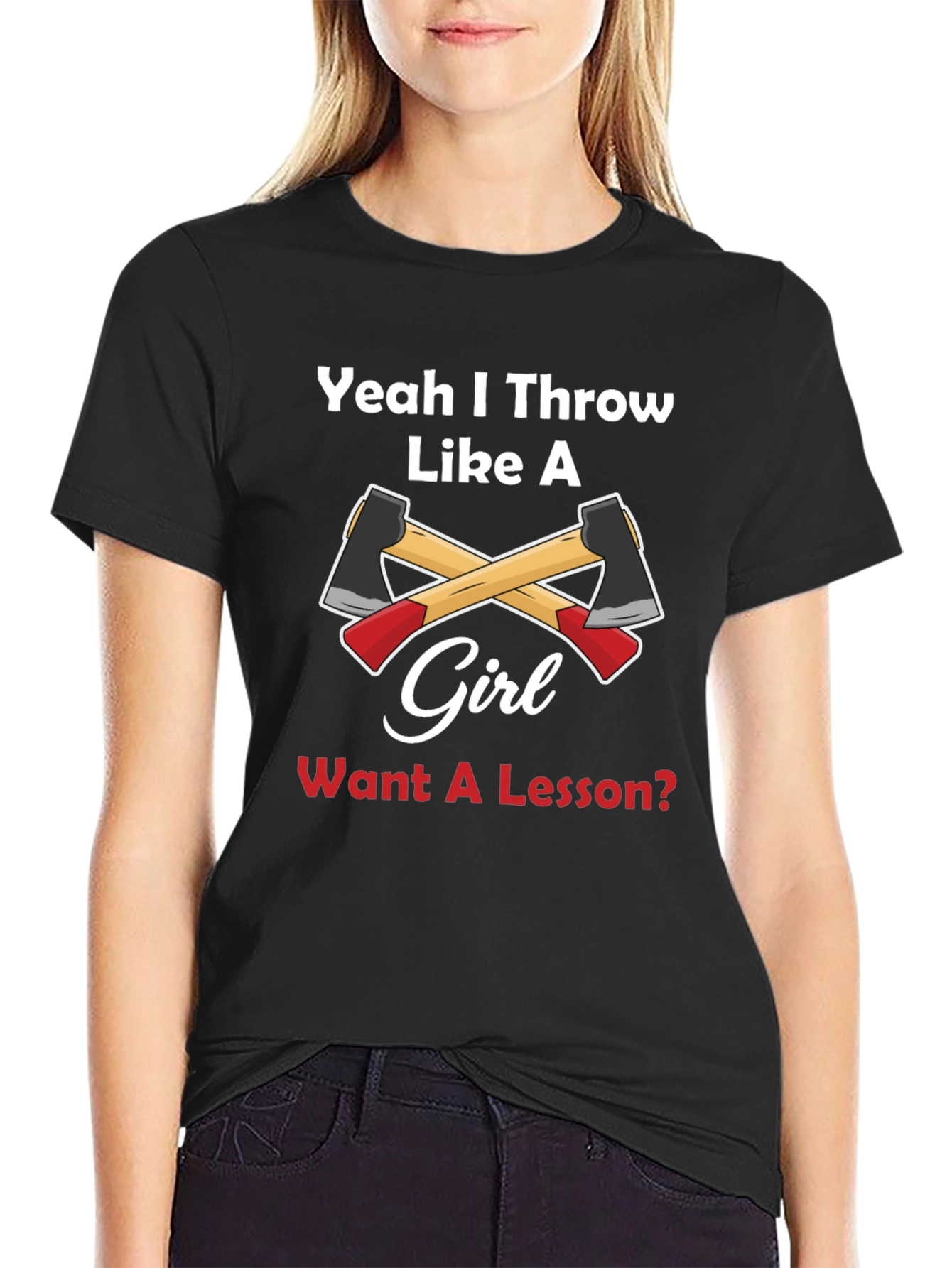 Yeah I Throw Like A Girl Axe Throwing T-Shirt