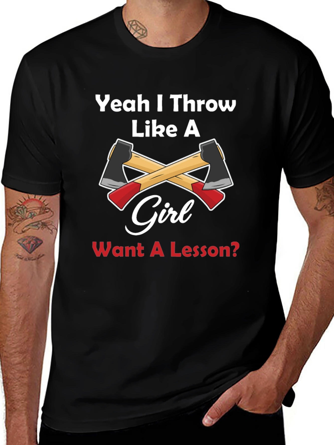 Yeah I Throw Like A Girl Axe Throwing T-Shirt