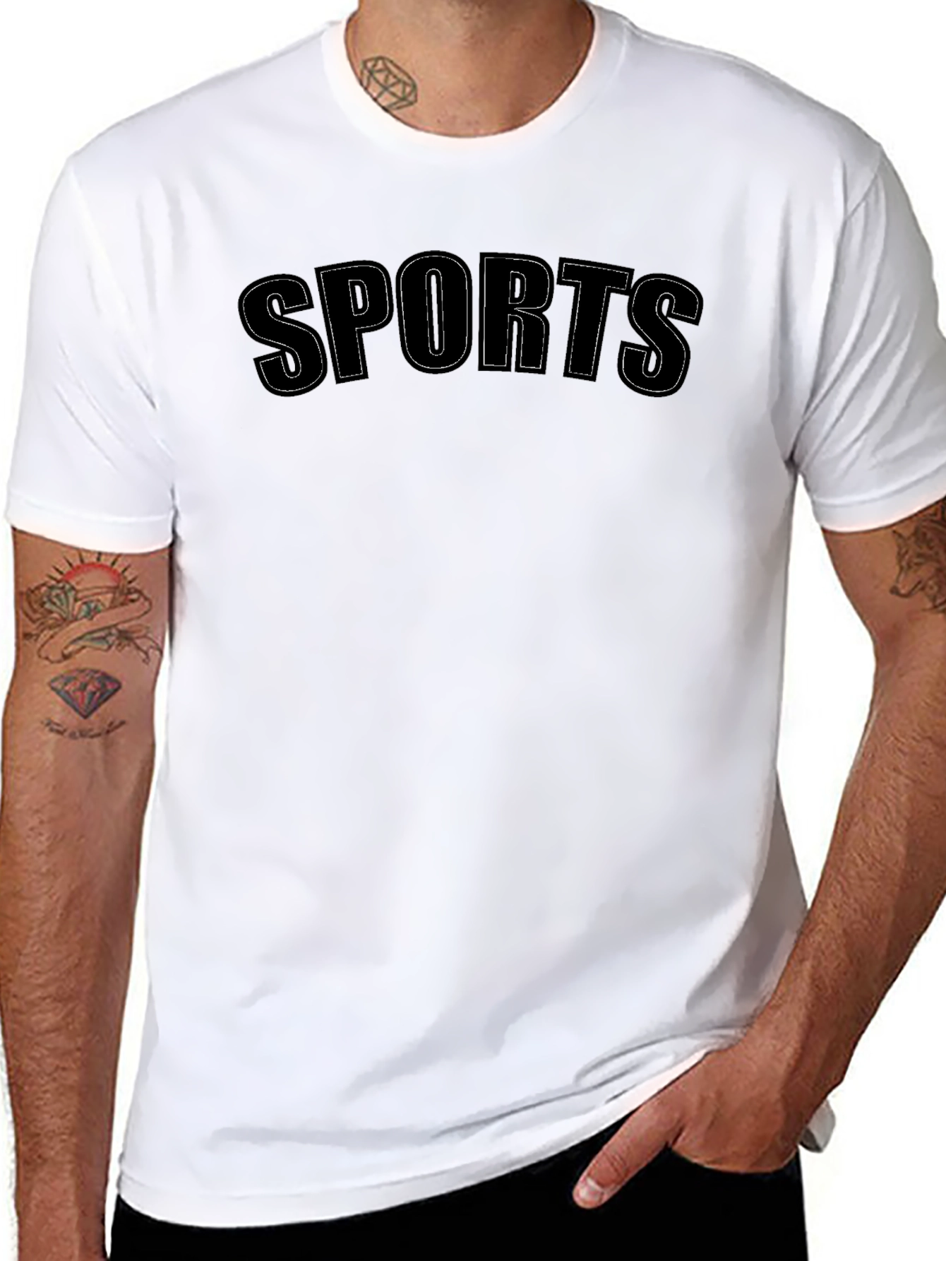 Black SPORTS Graphic T-Shirt