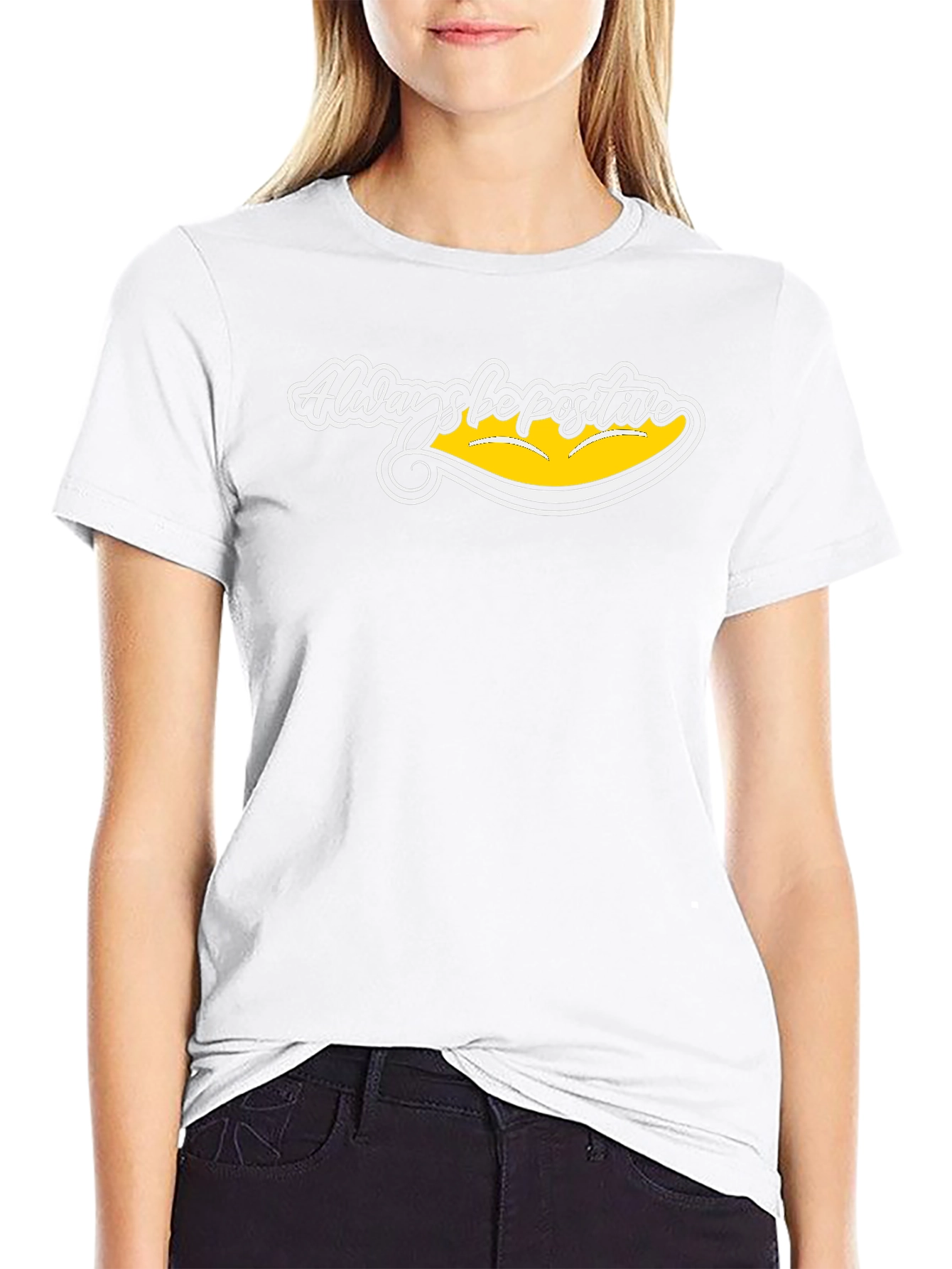 Always Be Positive Graphic Tee - Black Cotton T-Shirt