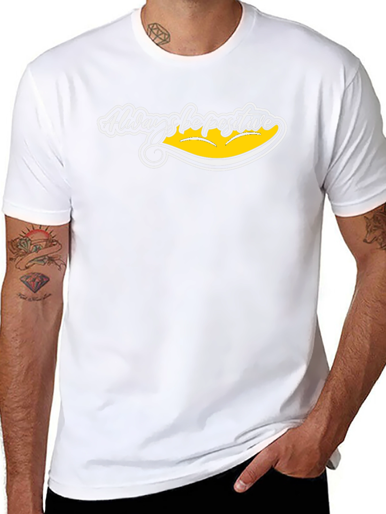 Always Be Positive Graphic Tee - Black Cotton T-Shirt