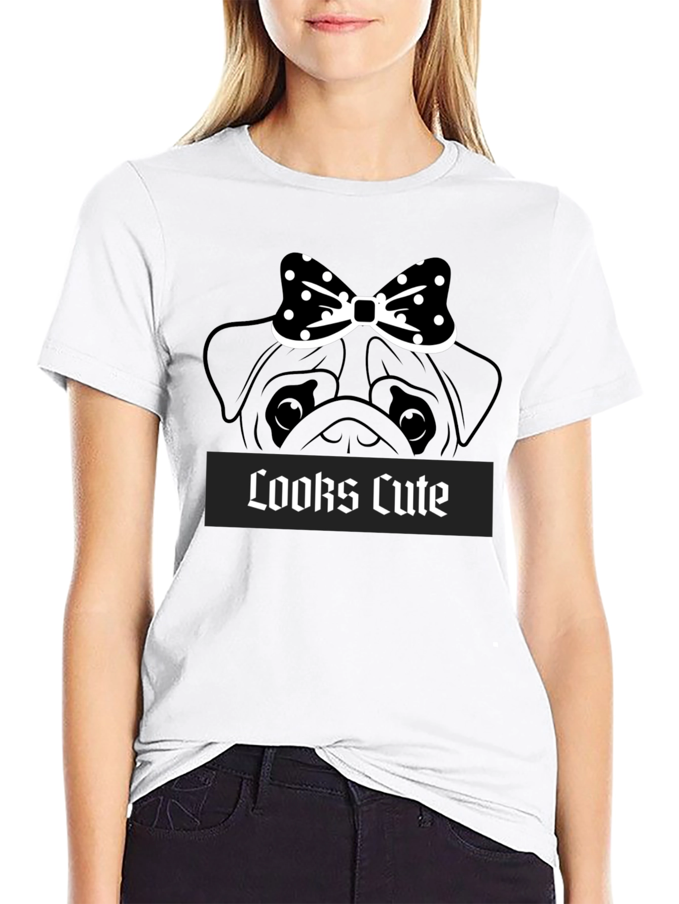 Cute Pug Bow T-Shirt