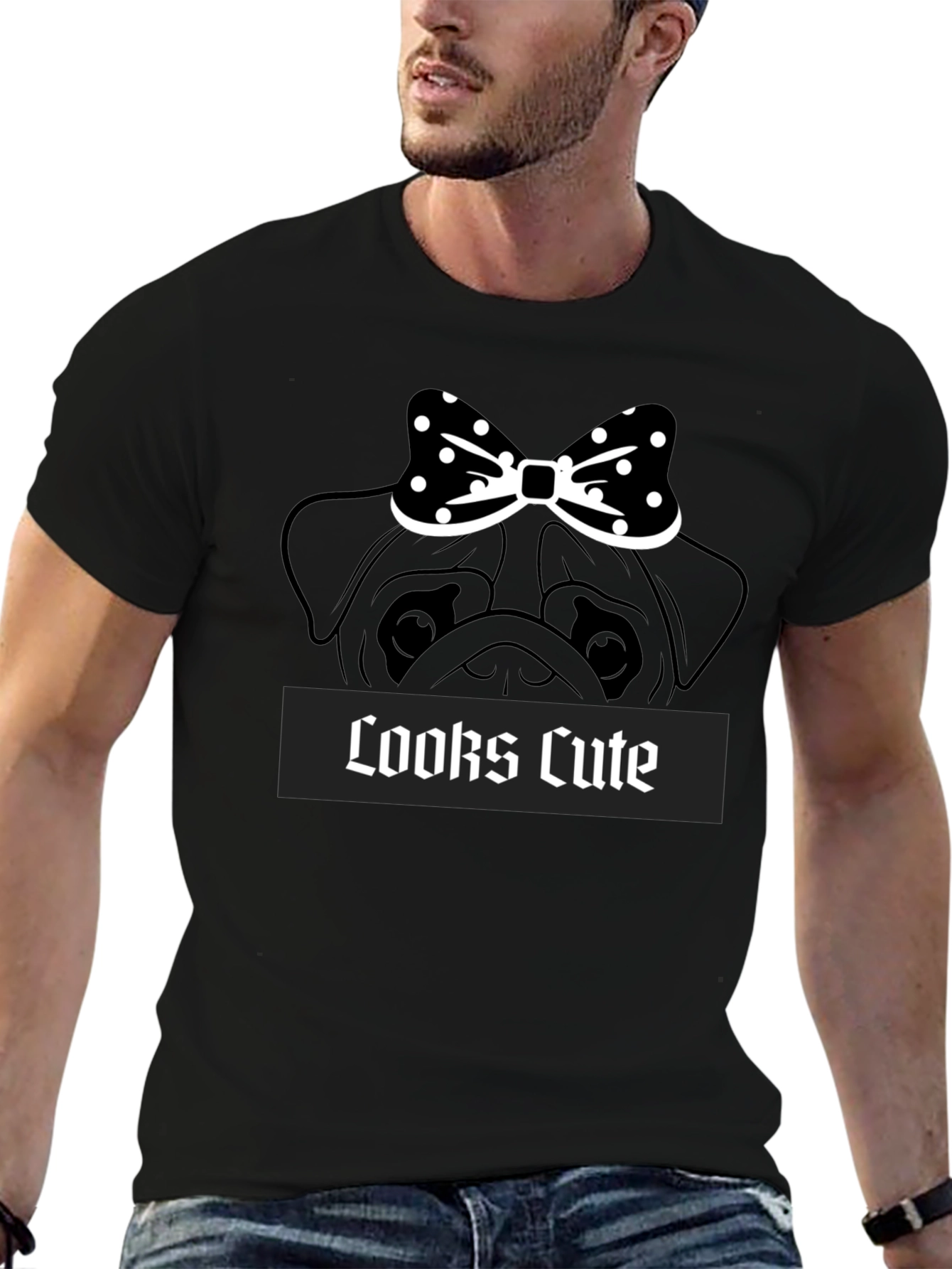 Cute Pug Bow T-Shirt