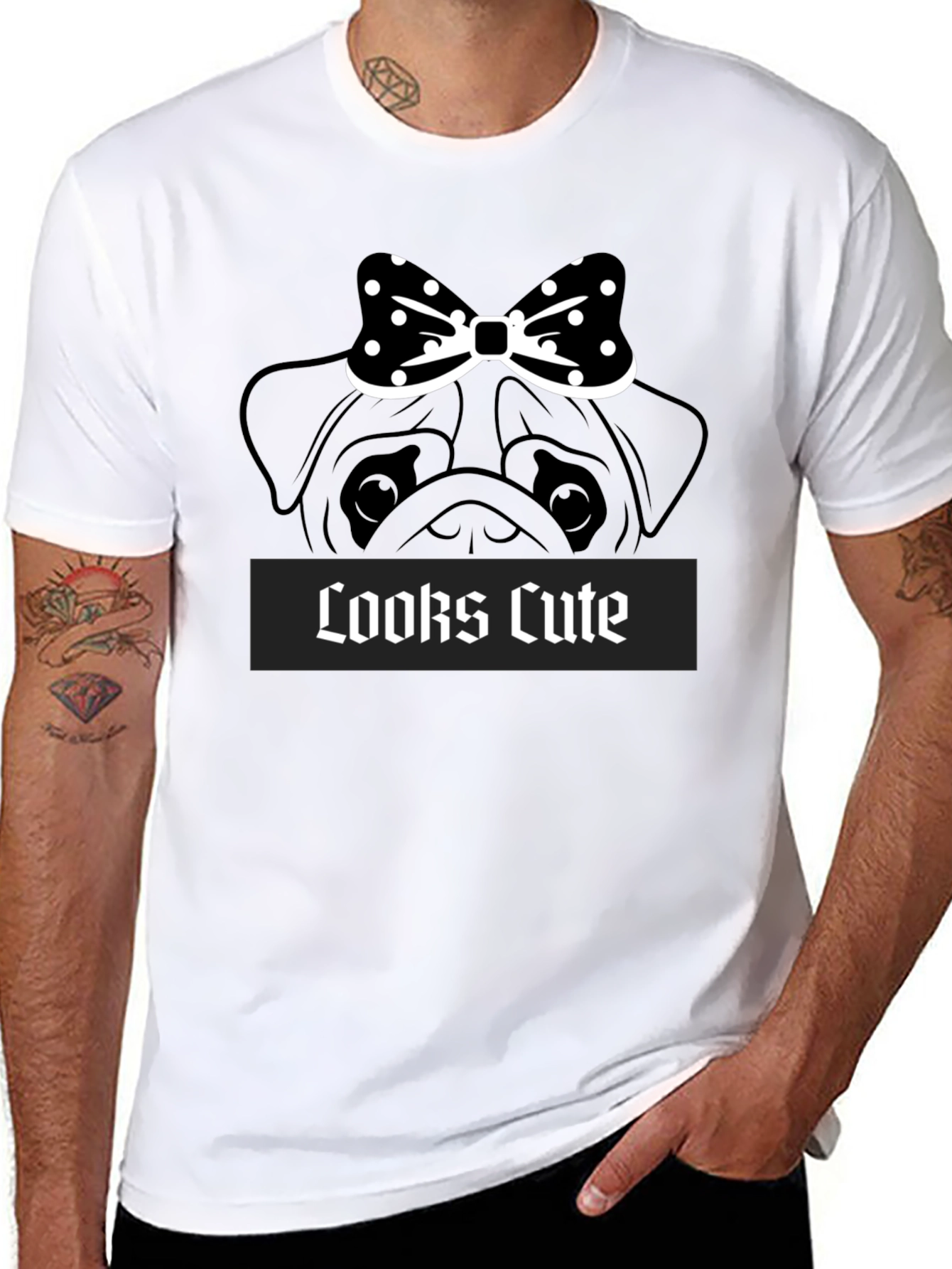 Cute Pug Bow T-Shirt
