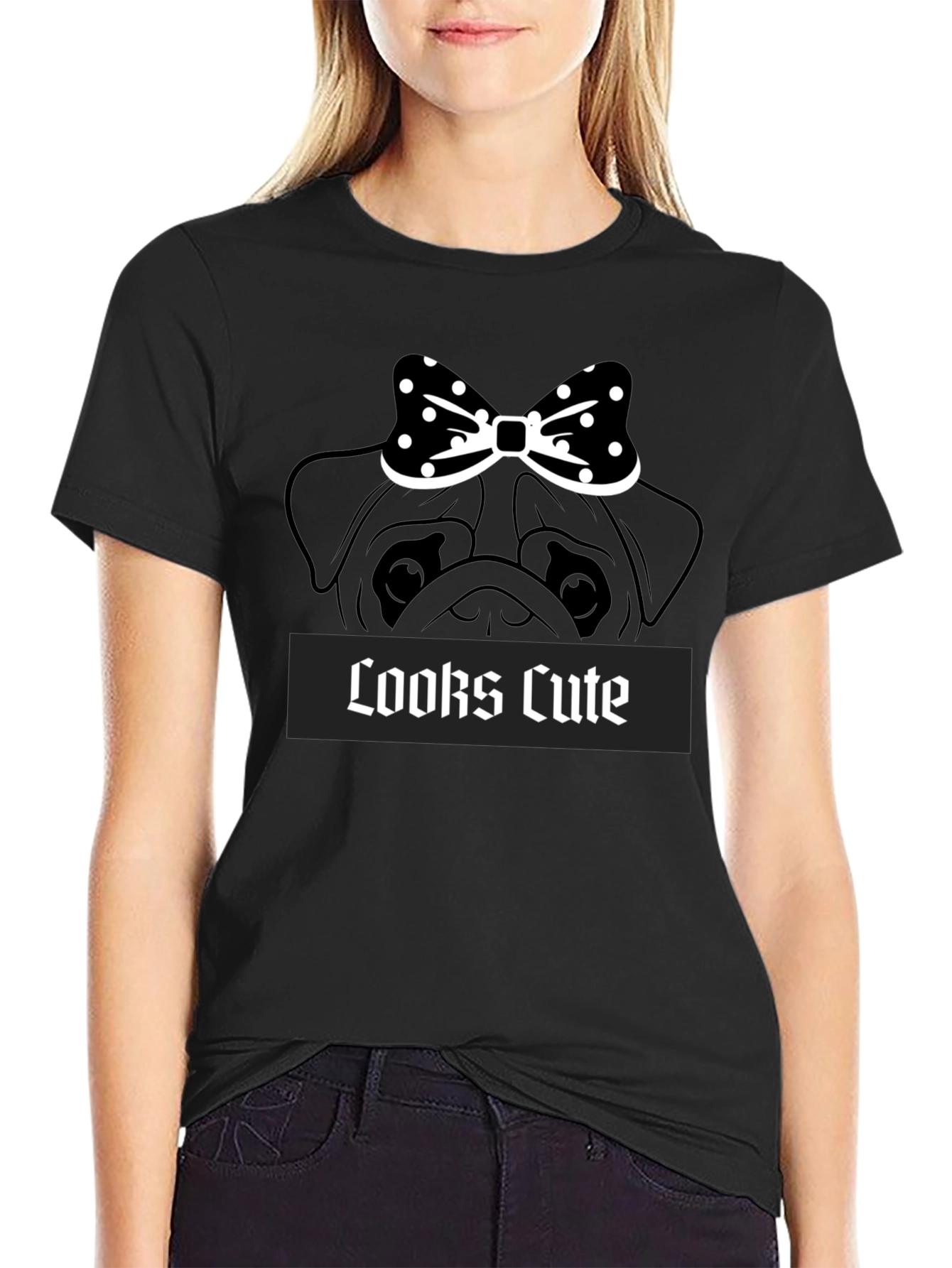 Cute Pug Bow T-Shirt