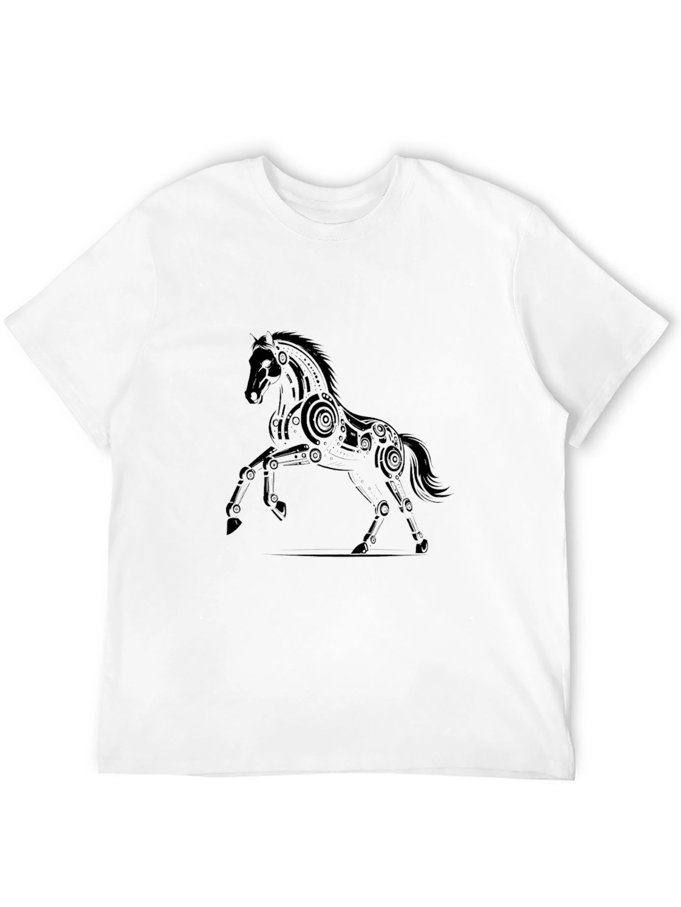 Mens Black Horse Graphic Tee