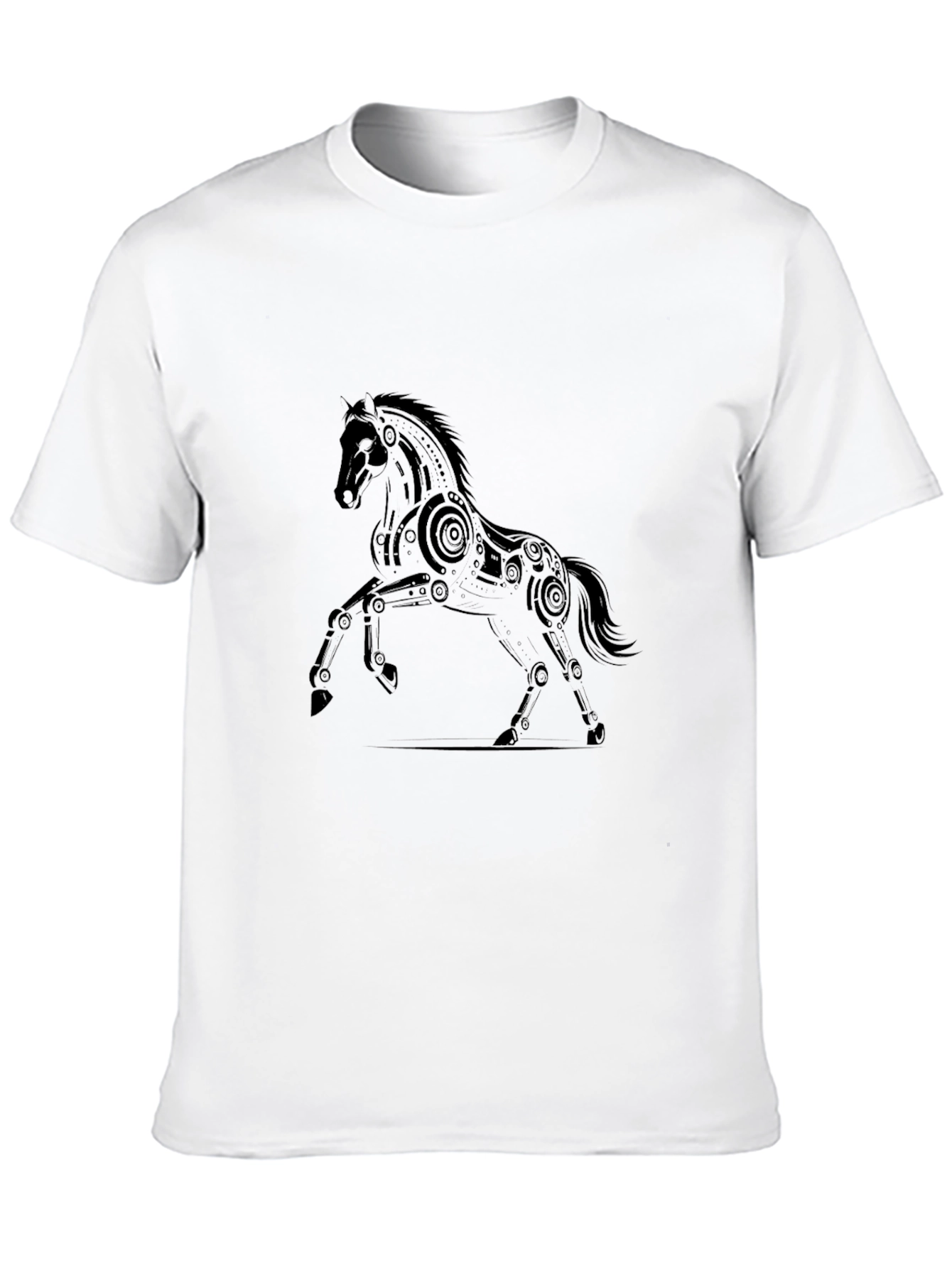 Mens Black Horse Graphic Tee