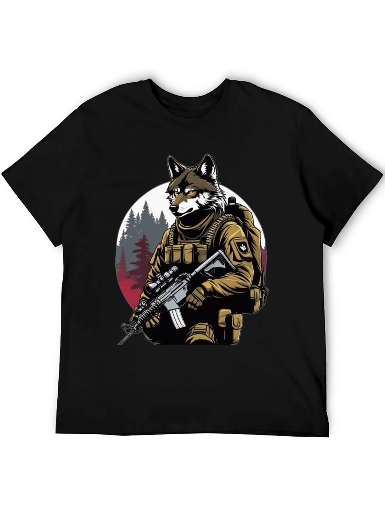 Wolf Soldier Graphic Tee - Tactical Style