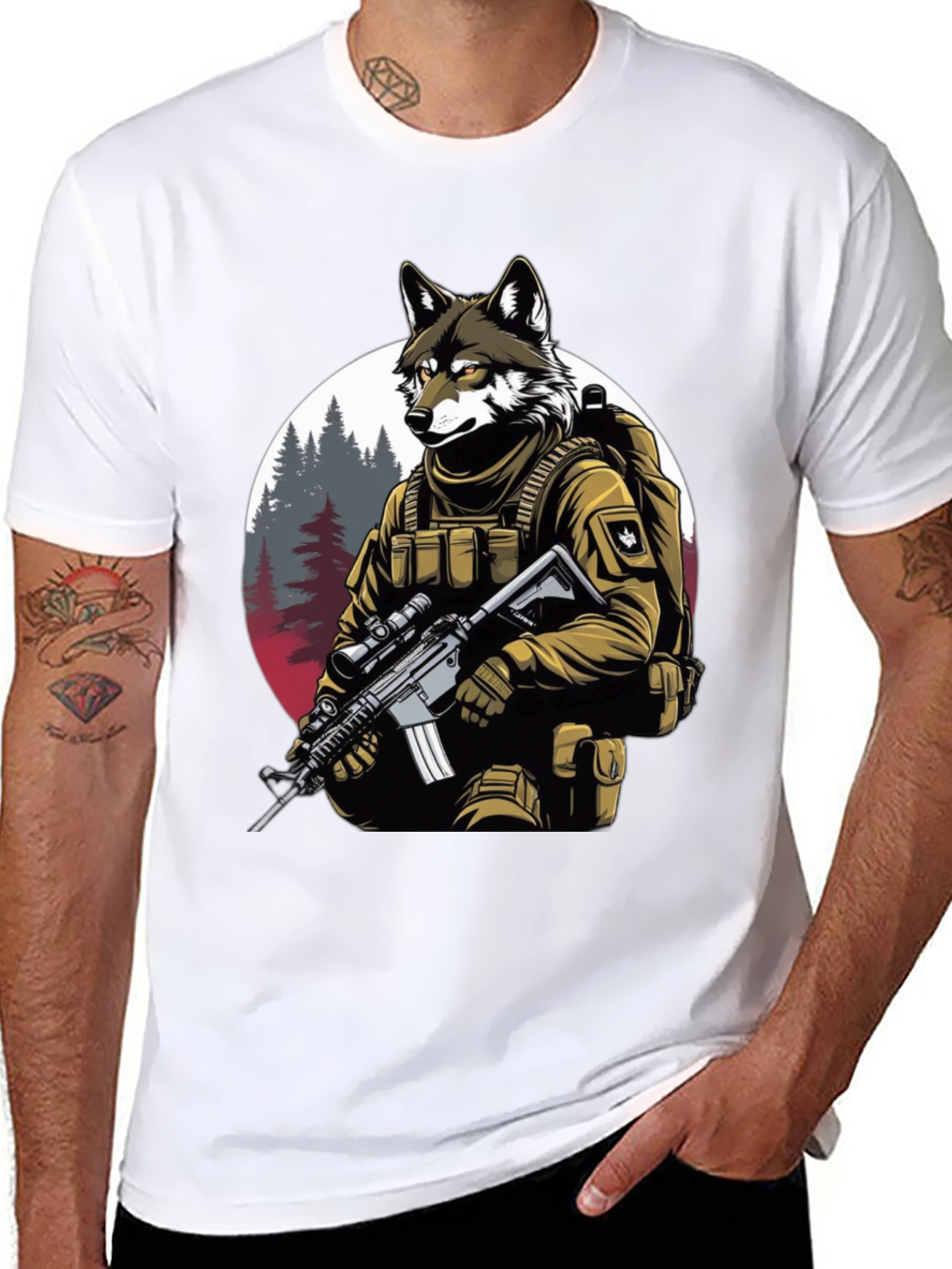 Wolf Soldier Graphic Tee - Tactical Style