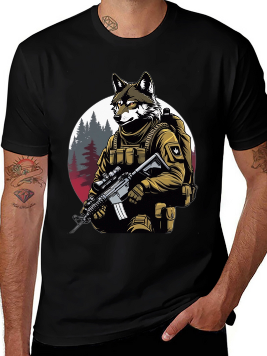 Wolf Soldier Graphic Tee - Tactical Style