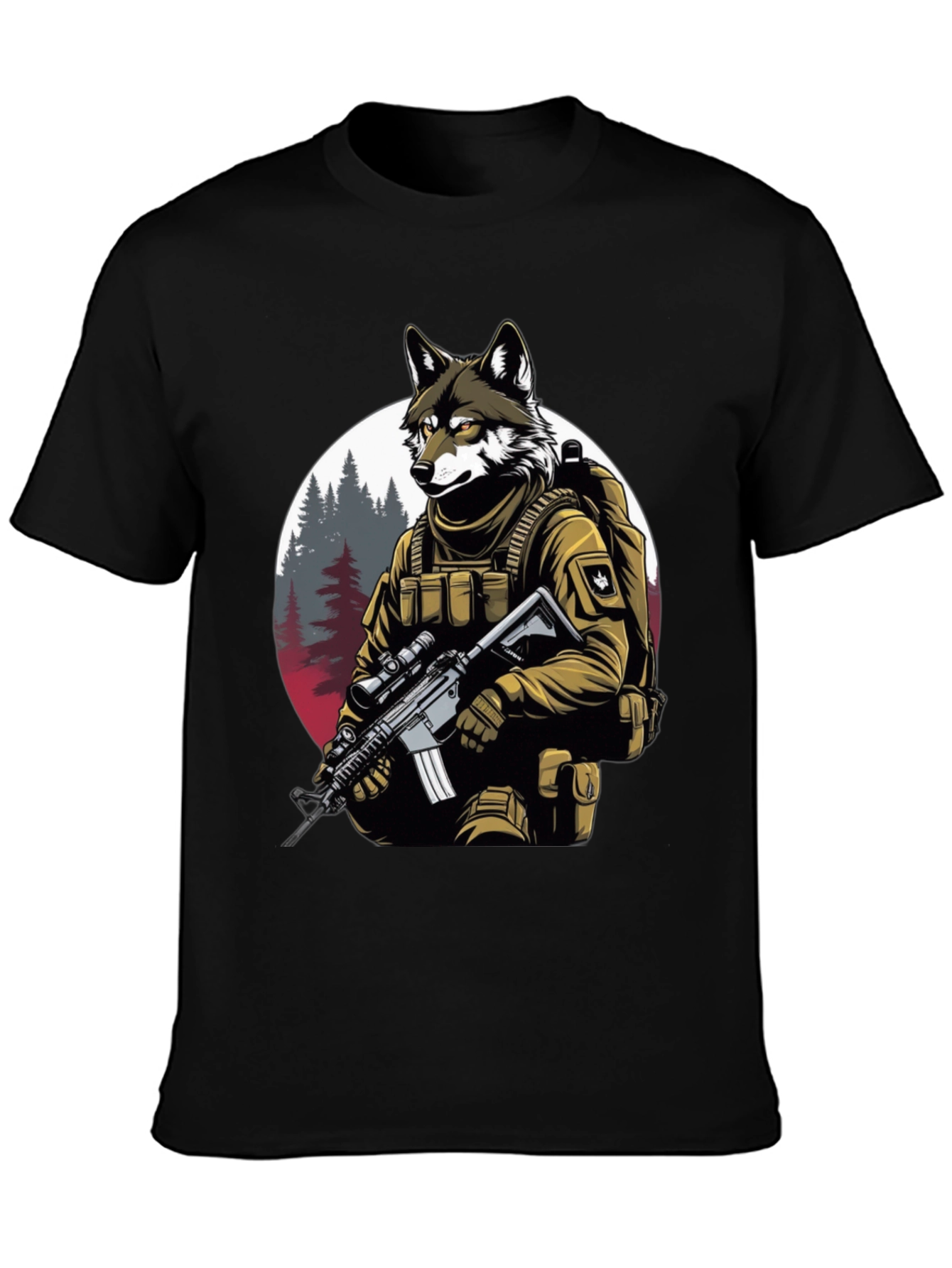 Wolf Soldier Graphic Tee - Tactical Style