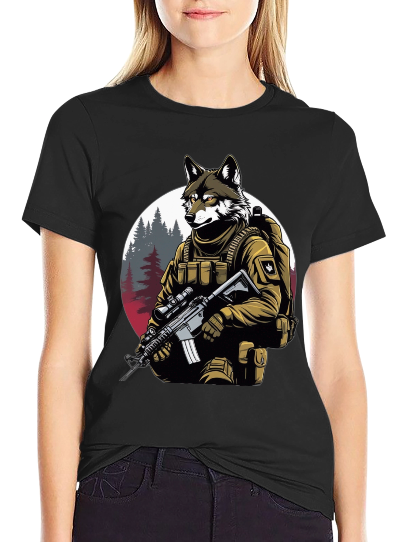 Wolf Soldier Graphic Tee - Tactical Style
