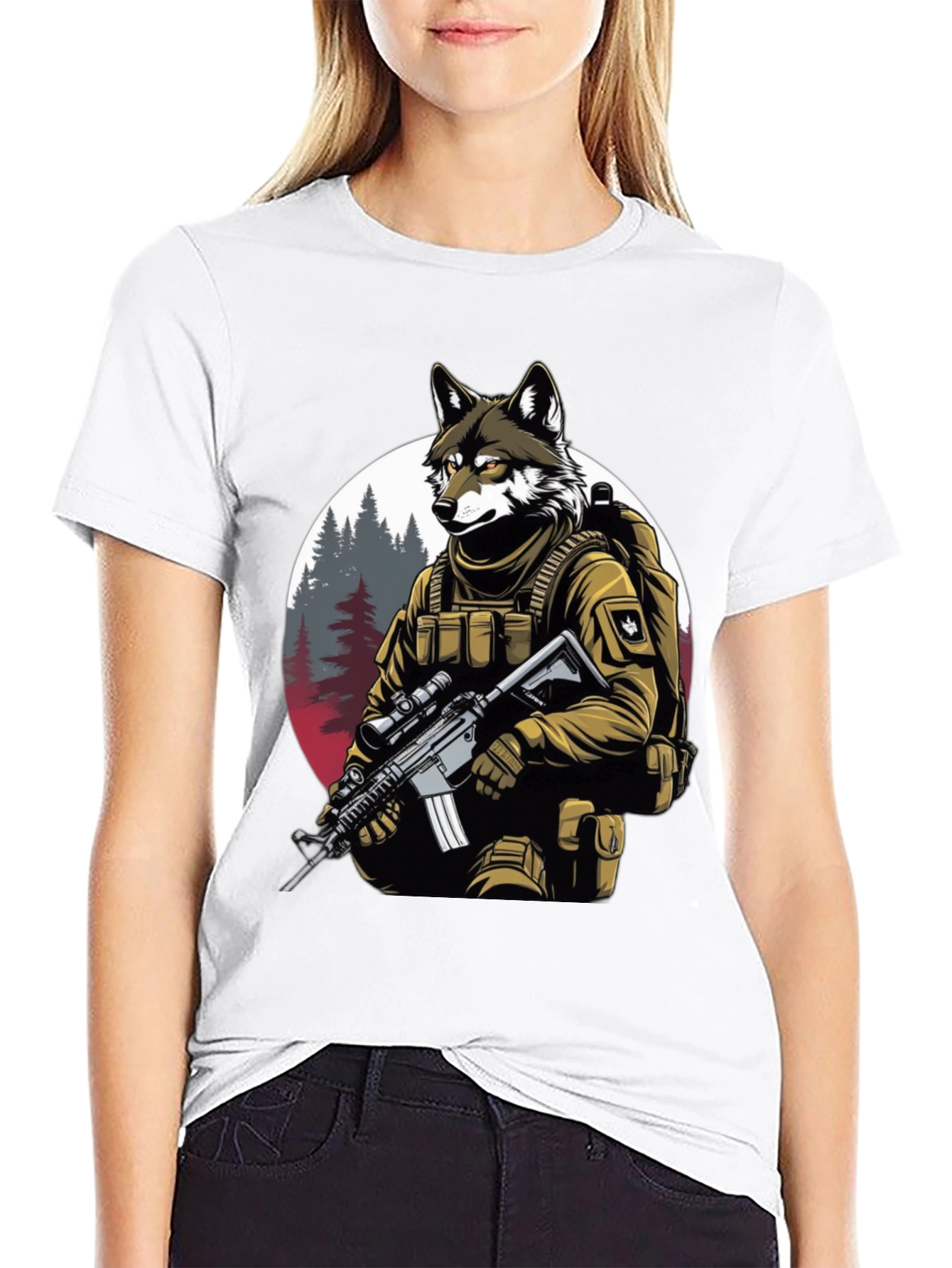Wolf Soldier Graphic Tee - Tactical Style