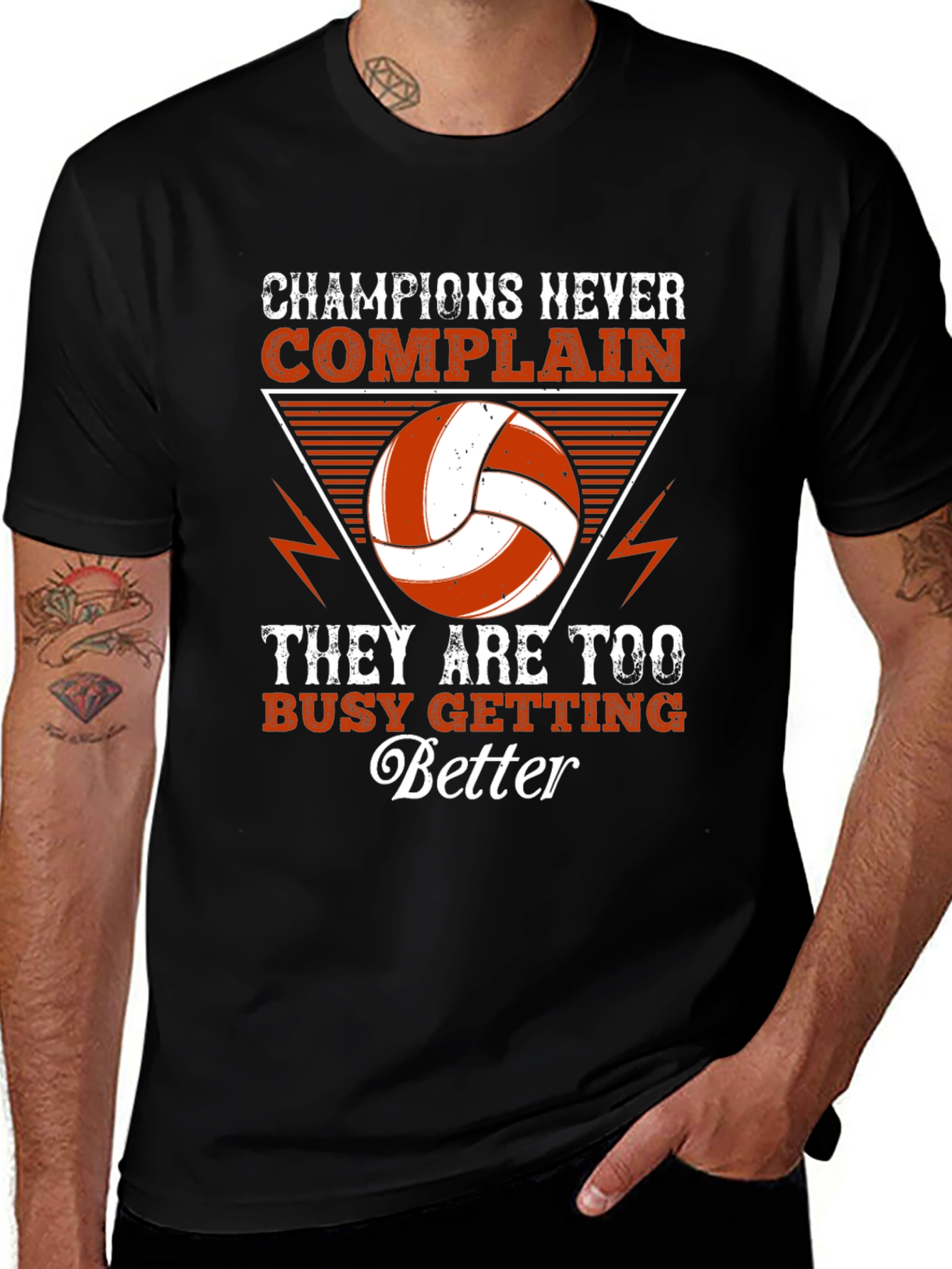 Champions Never Complain Volleyball Graphic Tee