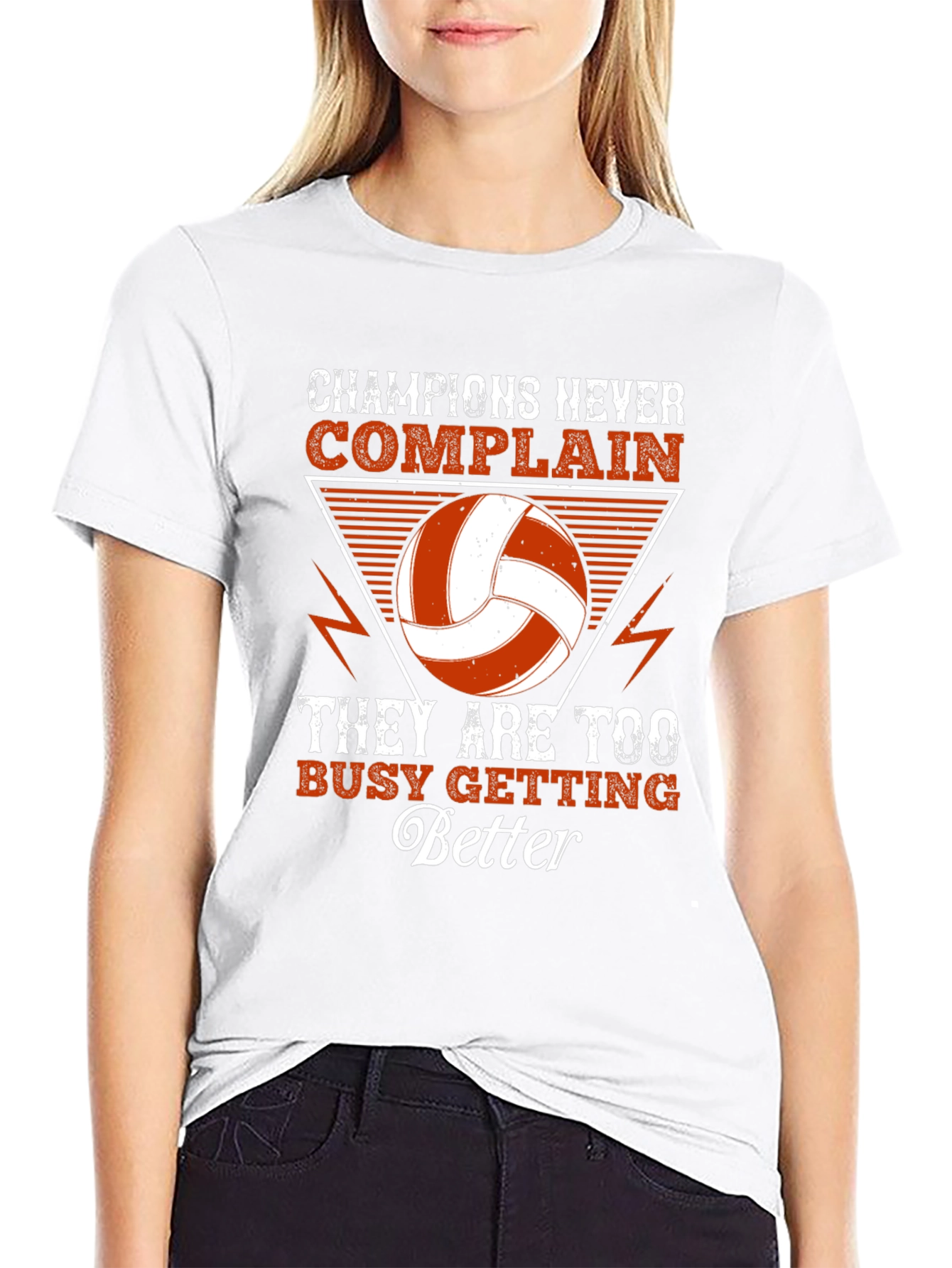 Champions Never Complain Volleyball Graphic Tee