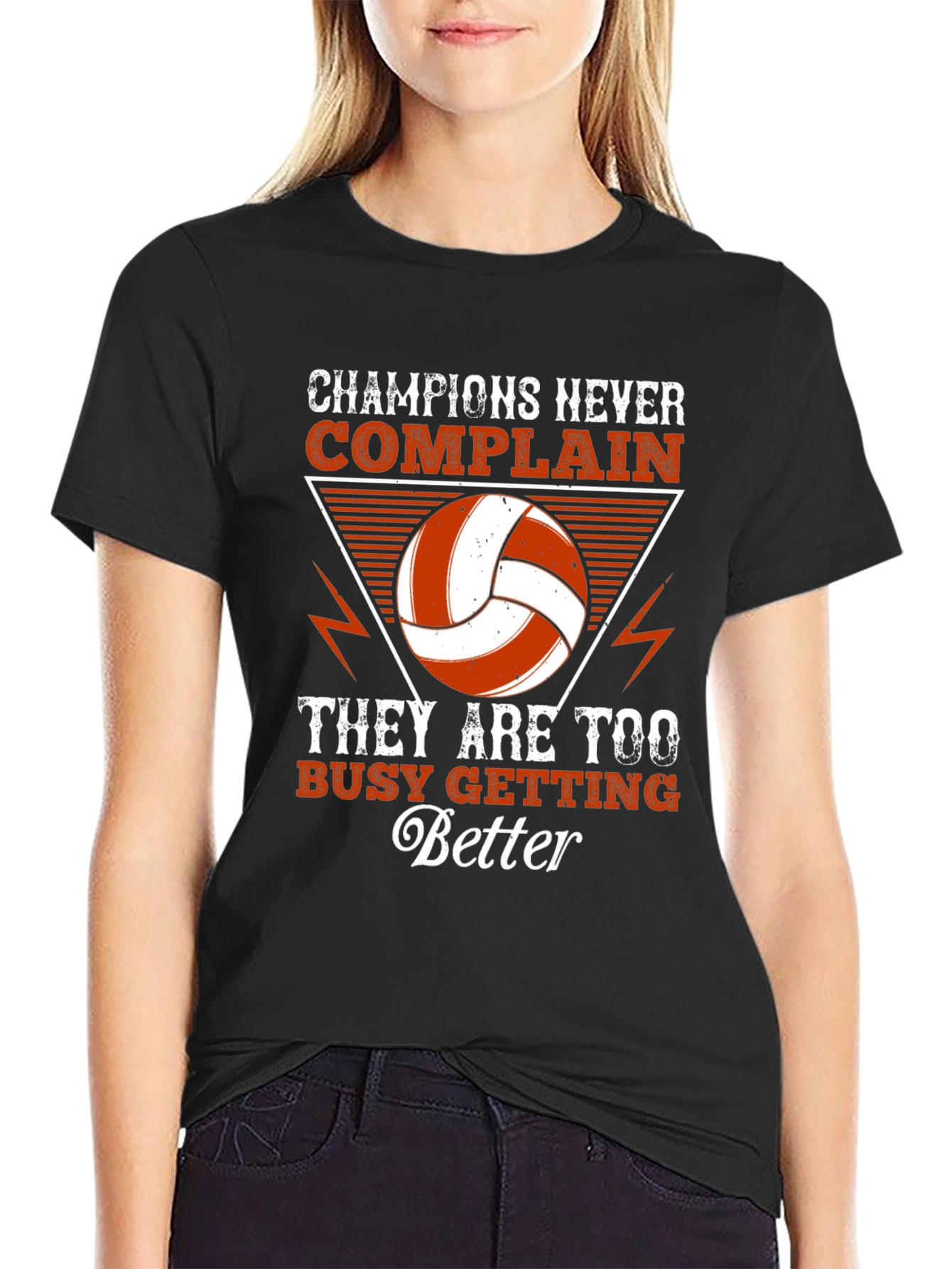 Champions Never Complain Volleyball Graphic Tee