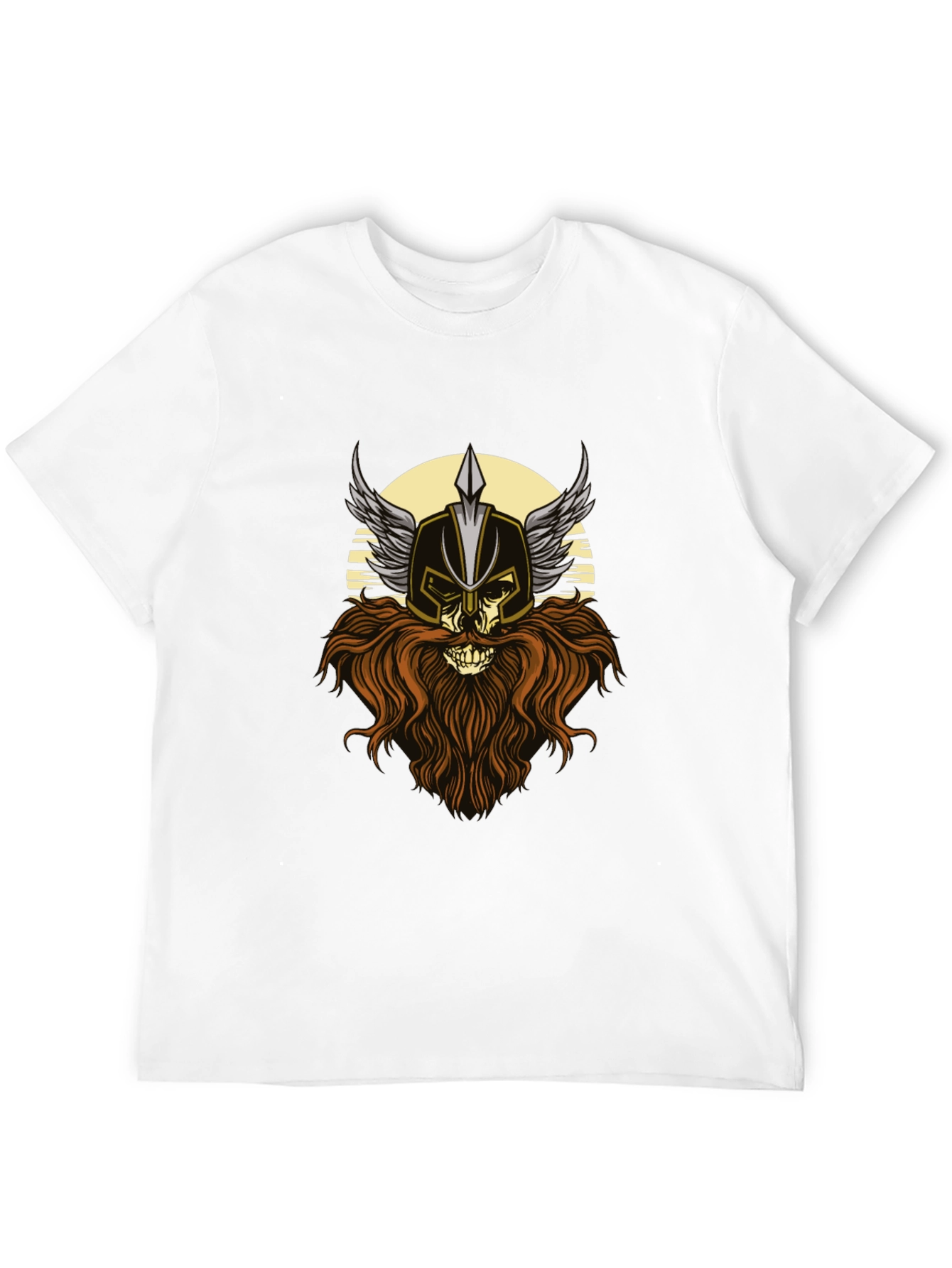 Viking Skull Graphic T-Shirt - Black
