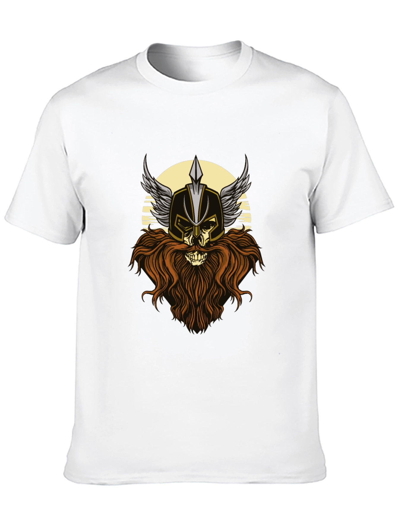 Viking Skull Graphic T-Shirt - Black